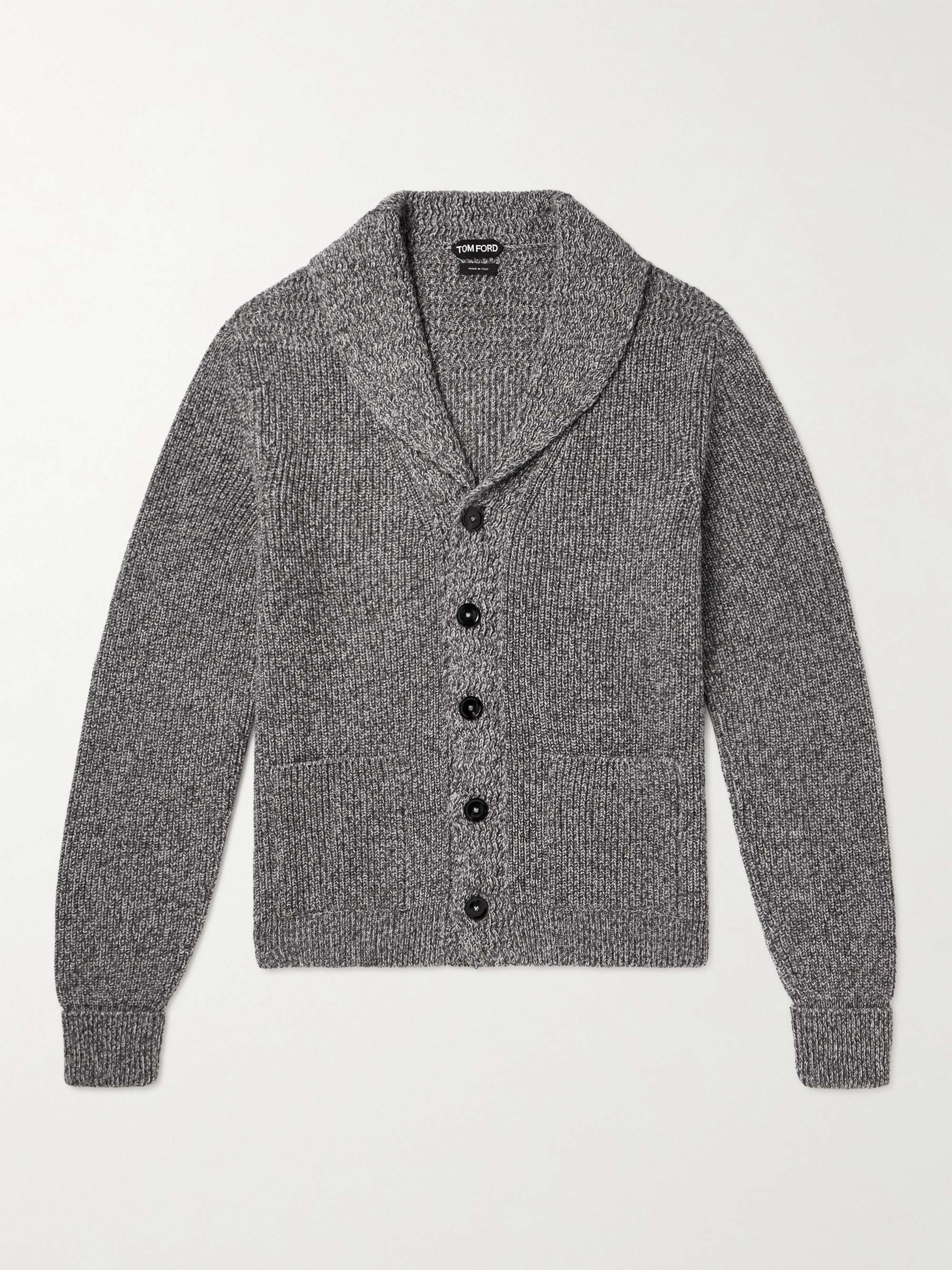 TOM FORD Shawl-Collar Ribbed Cashmere Cardigan for Men | MR PORTER