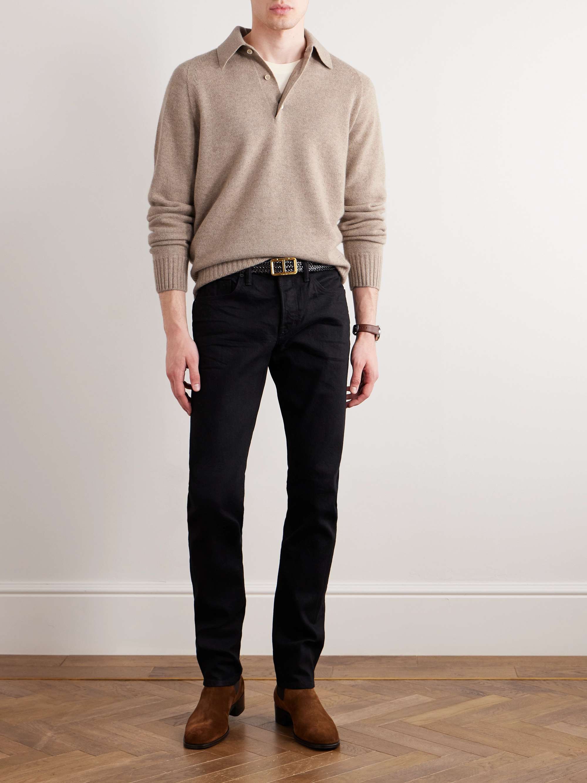 TOM FORD Stretch-Cashmere Polo Shirt for Men | MR PORTER