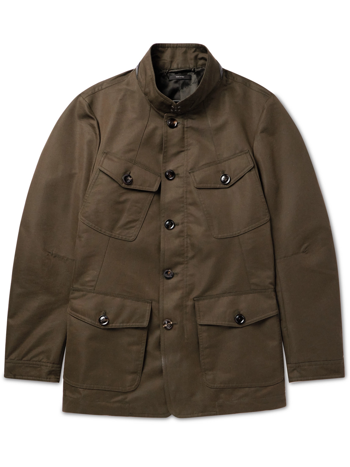 Tom Ford Cotton-blend Tech-canvas Jacket In Green