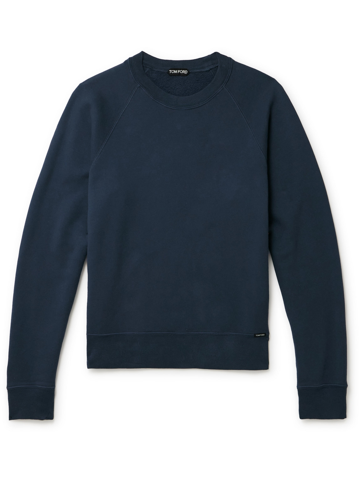 Shop Tom Ford Garment-dyed Cotton-jersey Sweatshirt In Blue