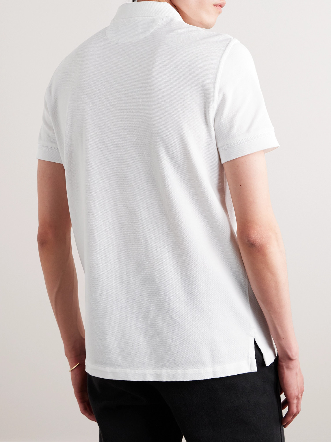 Shop Tom Ford Garment-dyed Cotton-piqué Polo Shirt In White