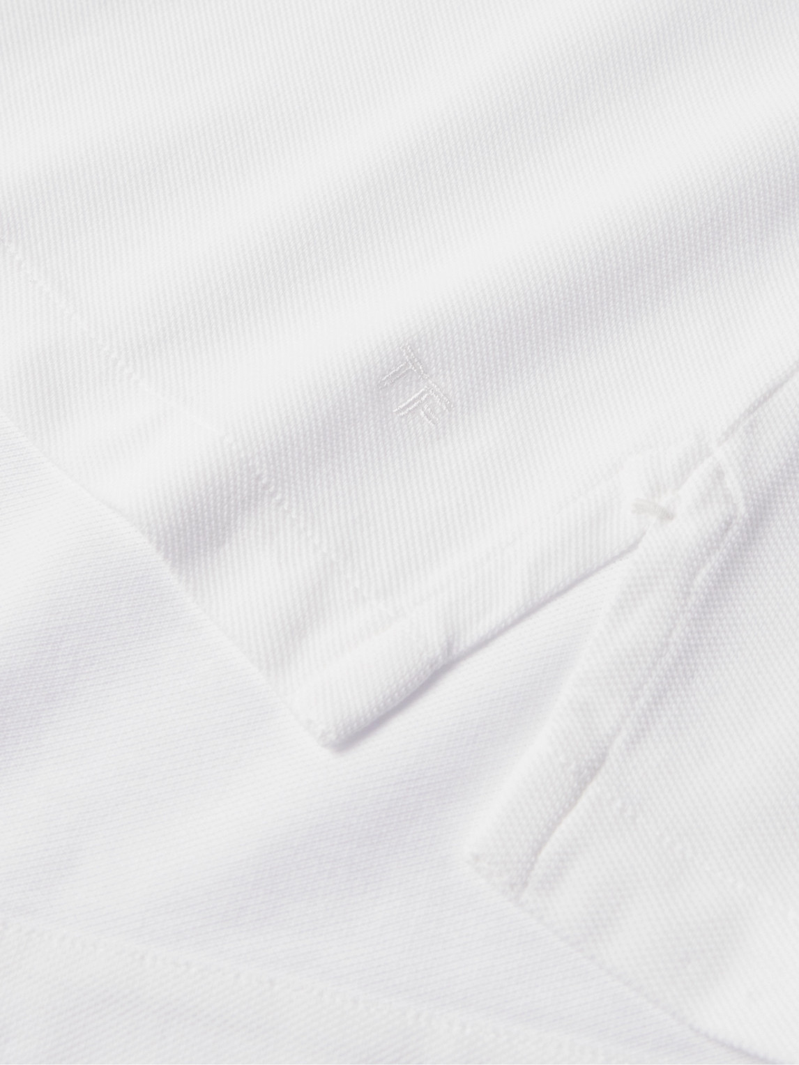 Shop Tom Ford Garment-dyed Cotton-piqué Polo Shirt In White