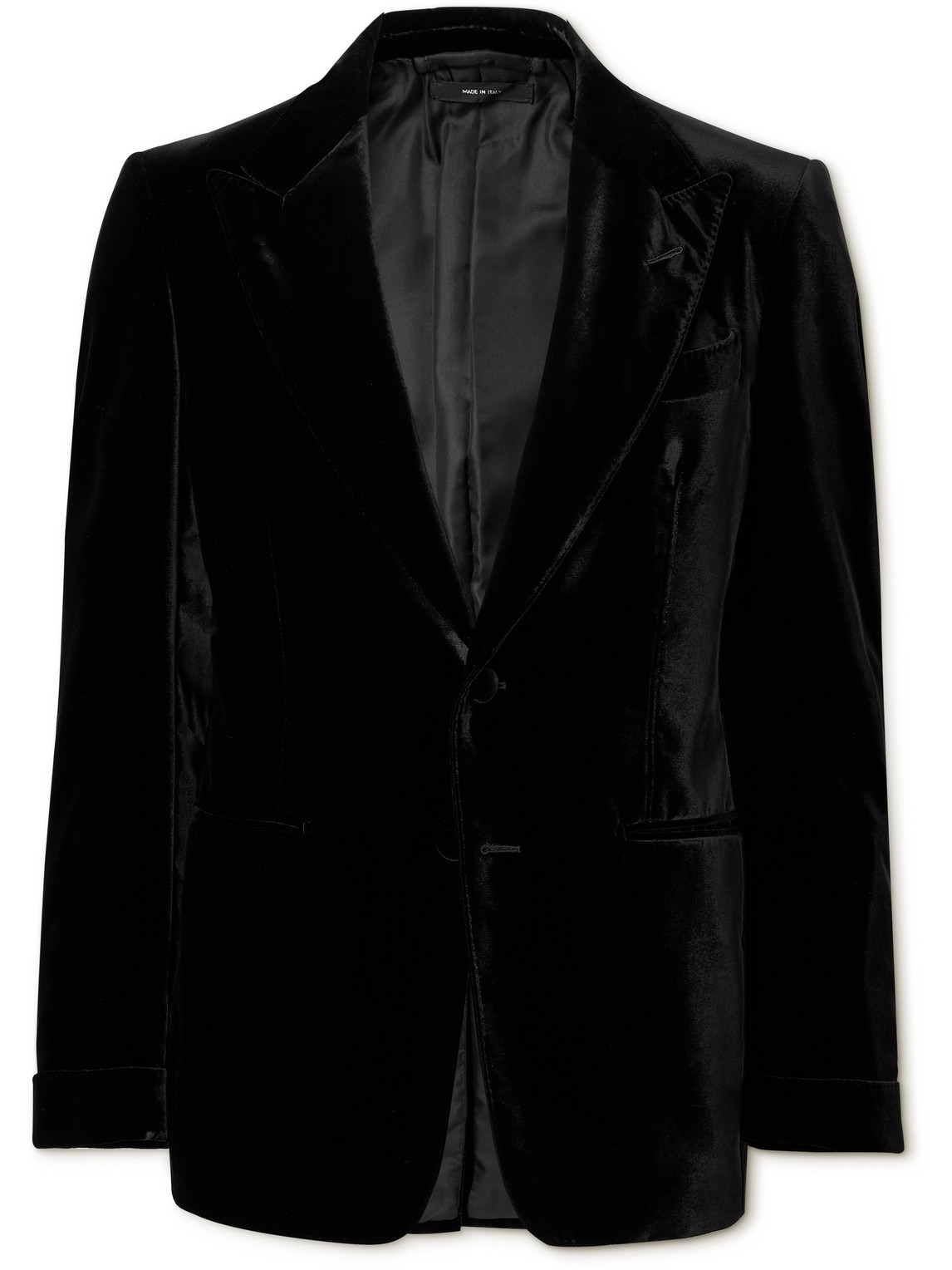 Tom Ford Shelton Fluid Velvet Cocktail Jacket In Black
