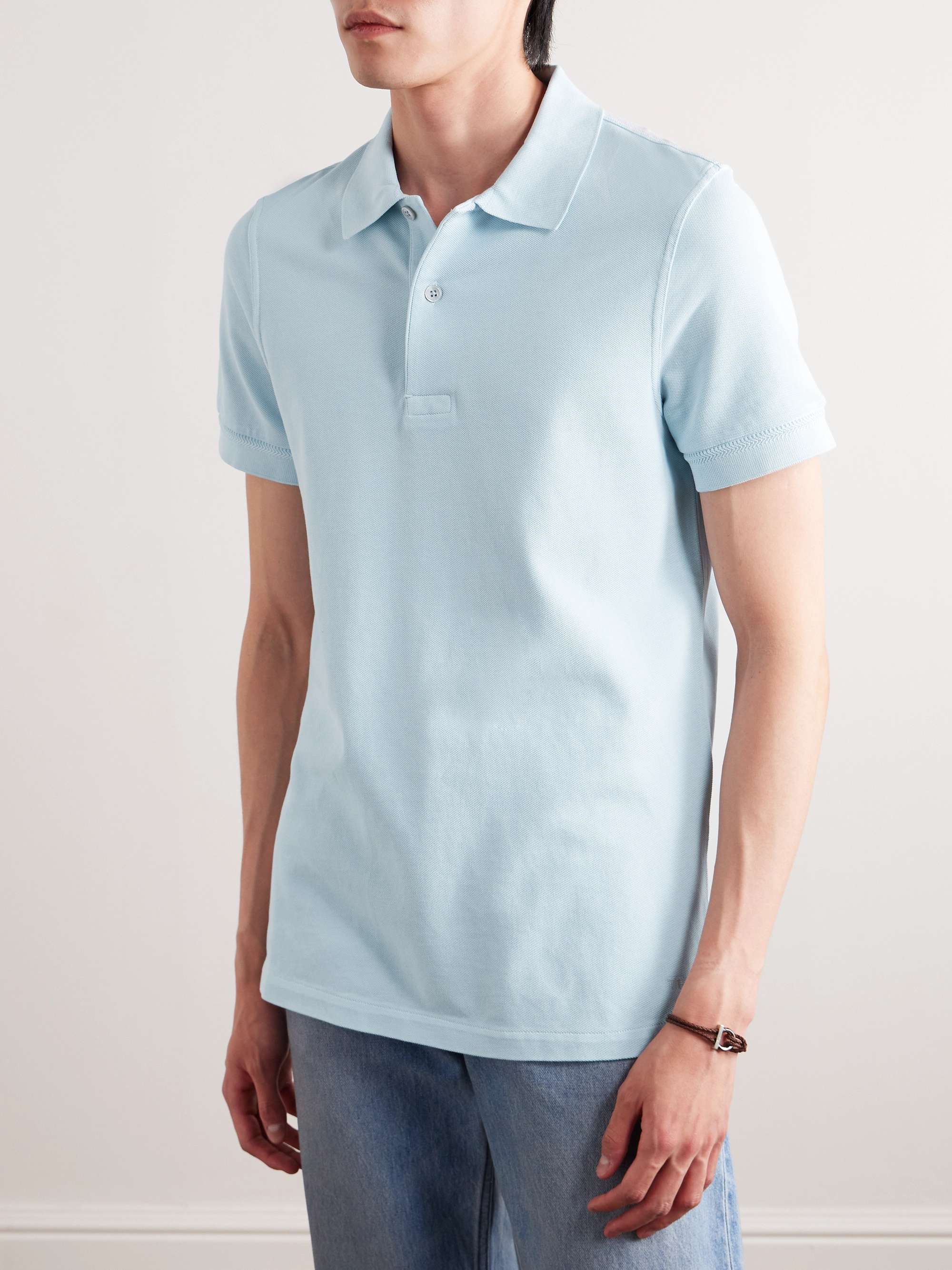 TOM FORD Garment-Dyed Cotton-Piqué Polo Shirt for Men | MR PORTER