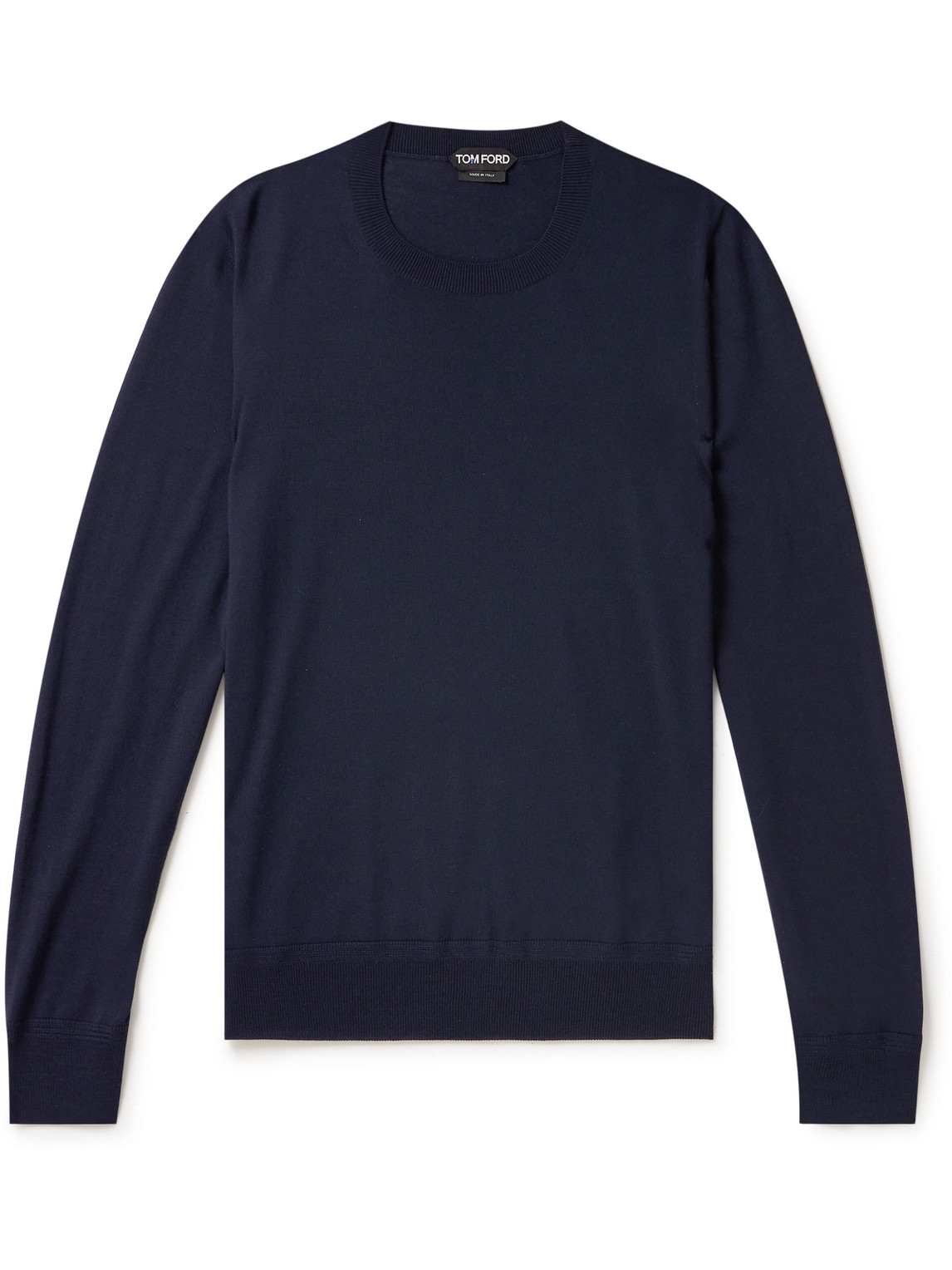 Tom Ford Fine Gauge Merino Sweater In Blue
