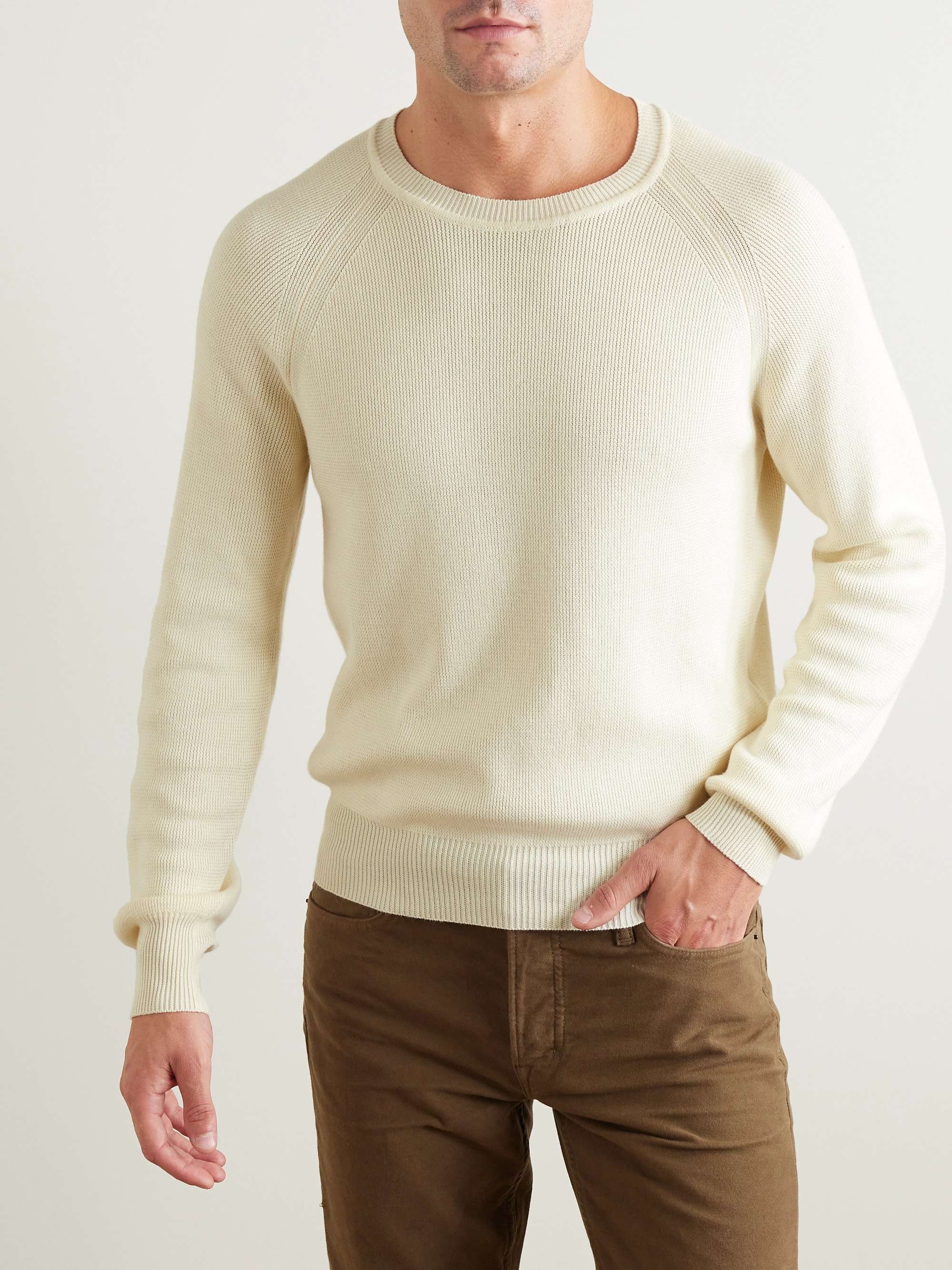 TOM FORD Waffle-Knit Cotton, Silk, and Wool-Blend Sweater for Men | MR ...