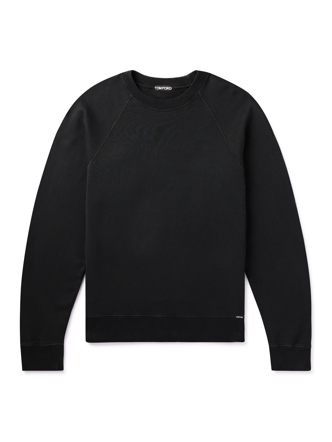 Tom Ford Garment-dyed Cotton-jersey Sweatshirt In Black