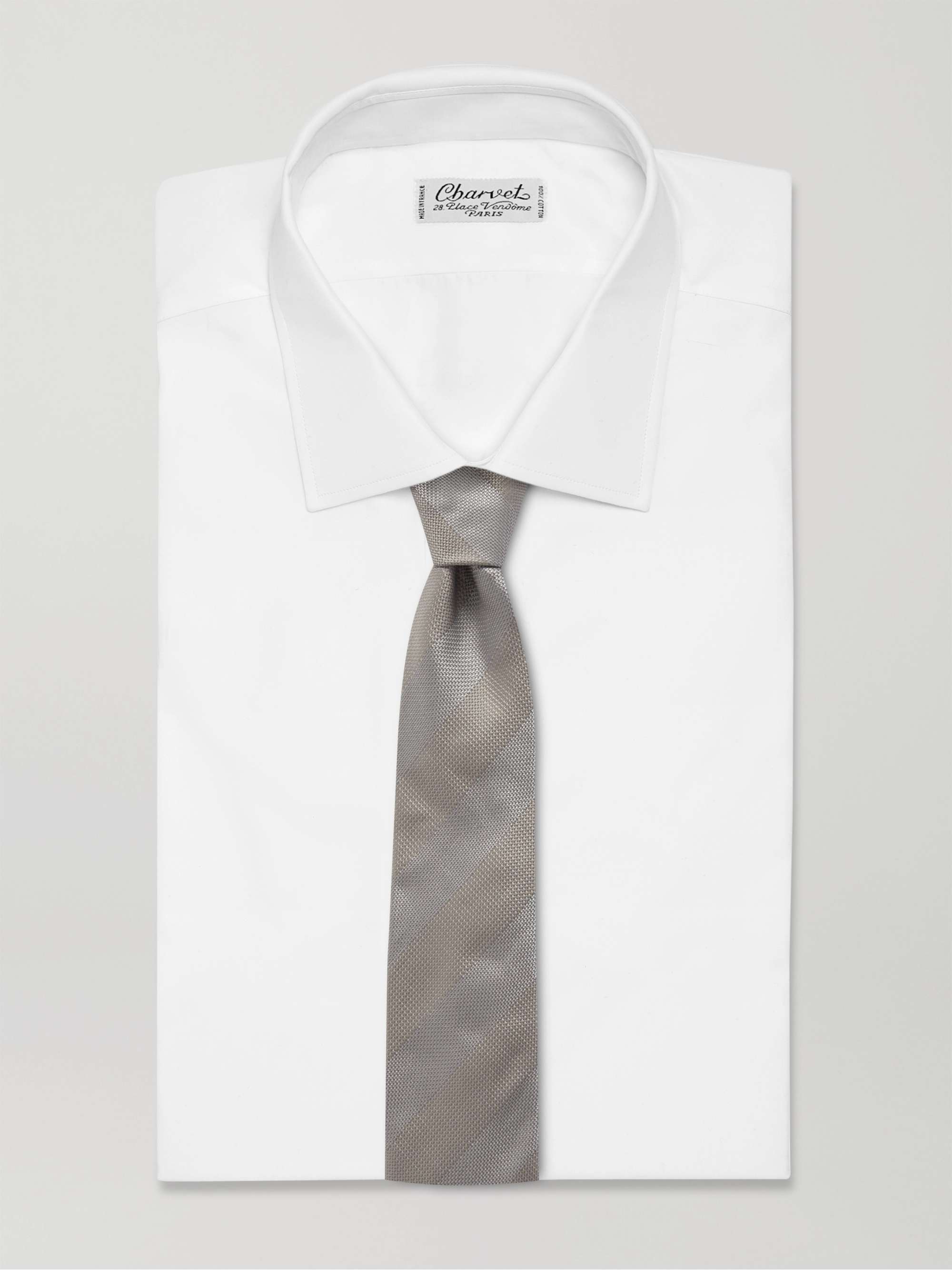 8.5cm Striped Silk-Jacquard Tie