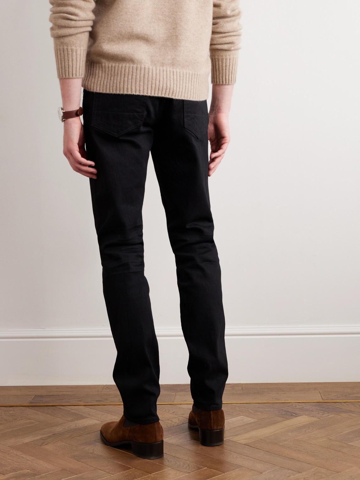 Shop Tom Ford Slim-fit Straight-leg Jeans In Black