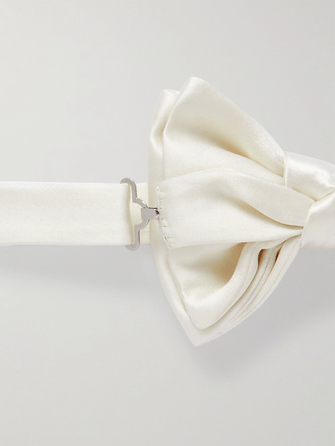 Shop Tom Ford Pre-tied Silk-satin Bow Tie In White