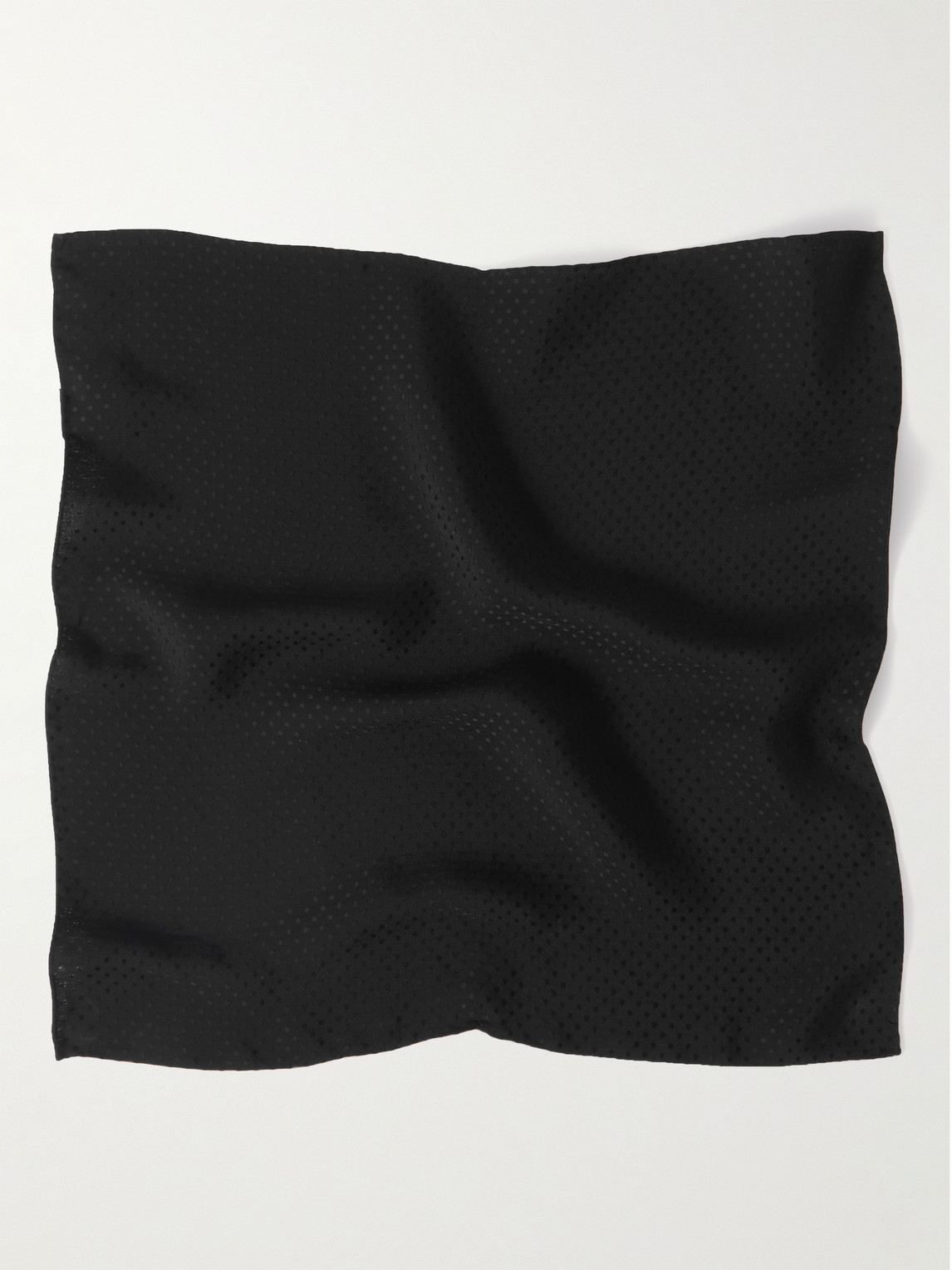 Shop Tom Ford Polka-dot Silk Pocket Square In Black