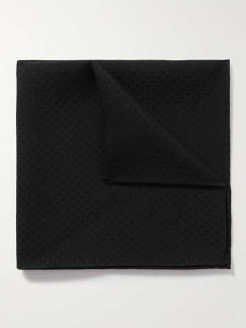 Vuitton Blue/Black Silk Pocket Square - Vintage Lux