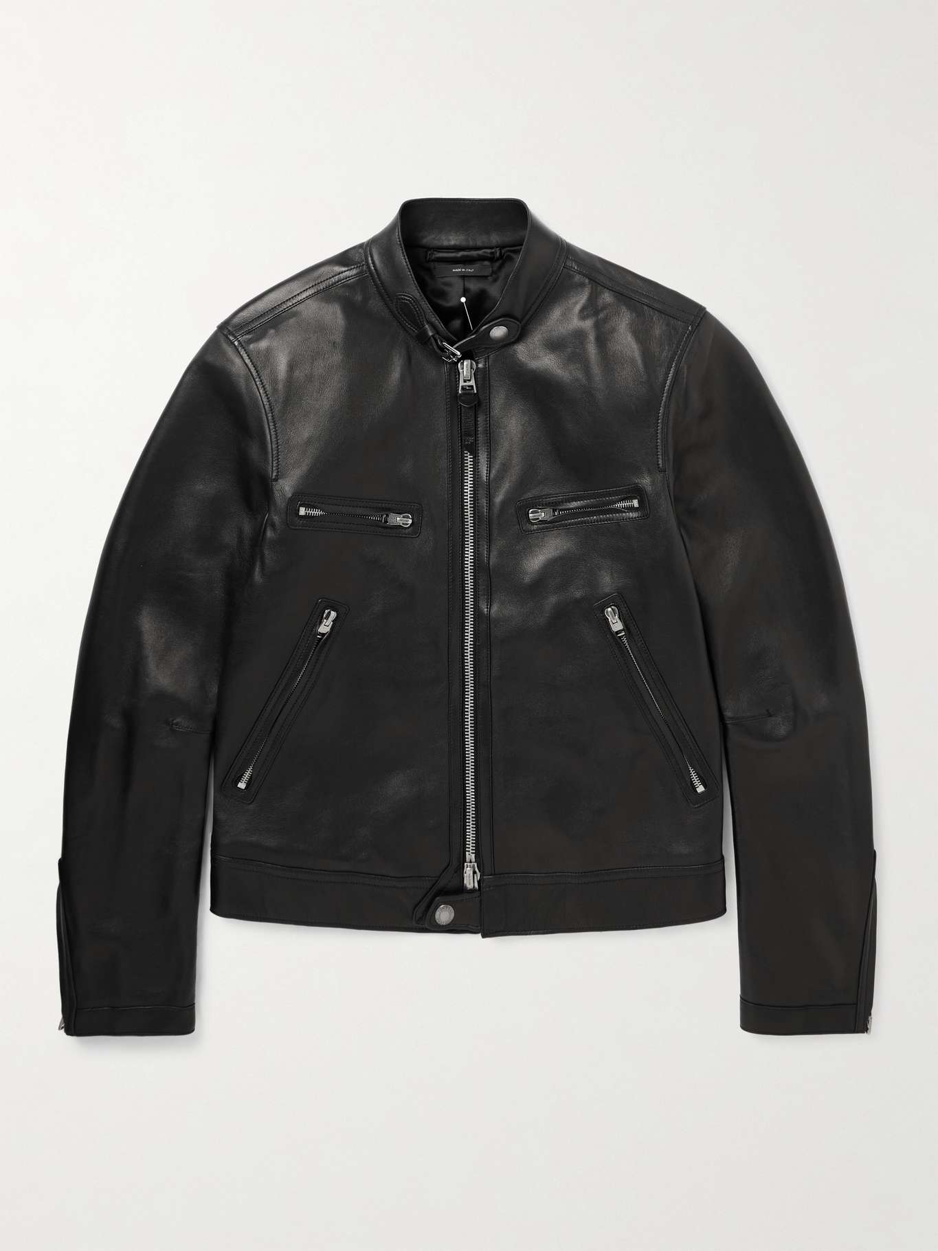 TOM FORD Slim-Fit Full-Grain Leather Biker Jacket for Men | MR PORTER