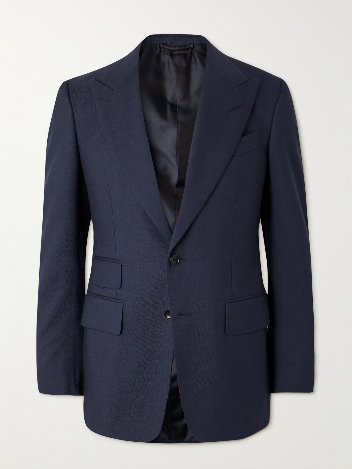 TOM FORD SHELTON SLIM-FIT SILK, WOOL AND MOHAIR-BLEND HOPSACK SUIT JACKET