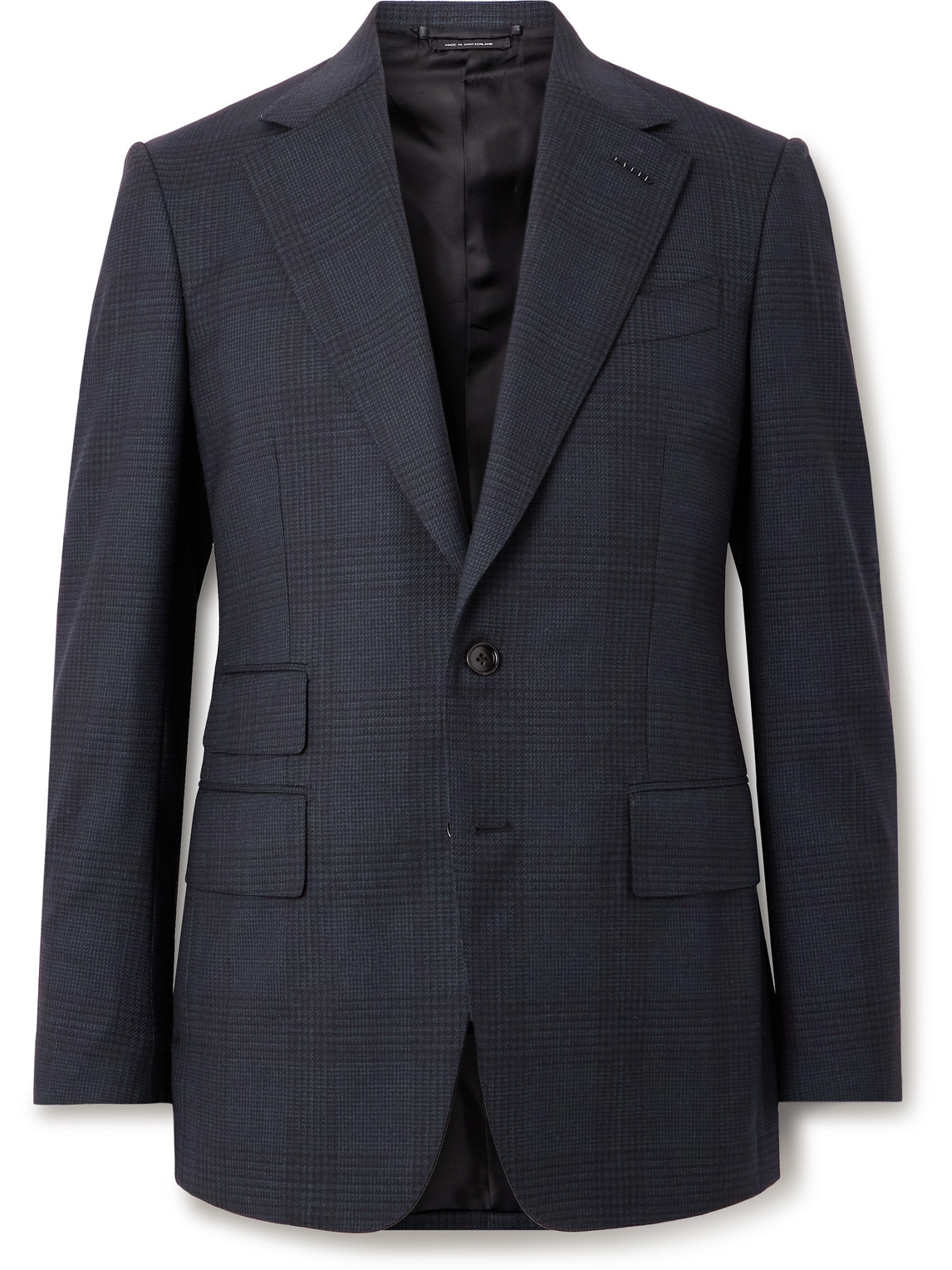 Tom Ford Shelton Slim-fit Prince Of Wales Checked Stretch-wool Suit Jacket In Blue