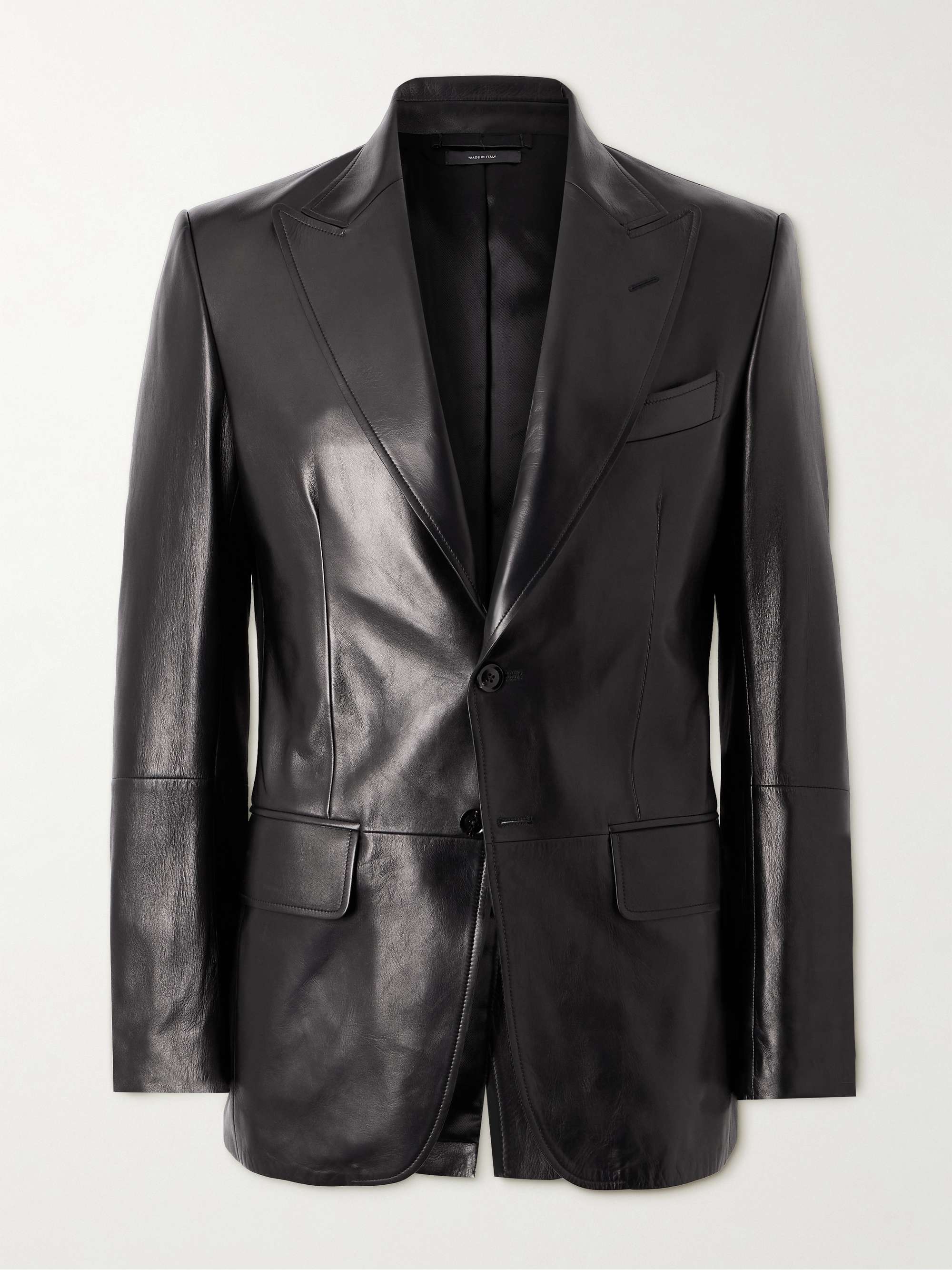 TOM FORD Slim-Fit Leather Blazer for Men | MR PORTER