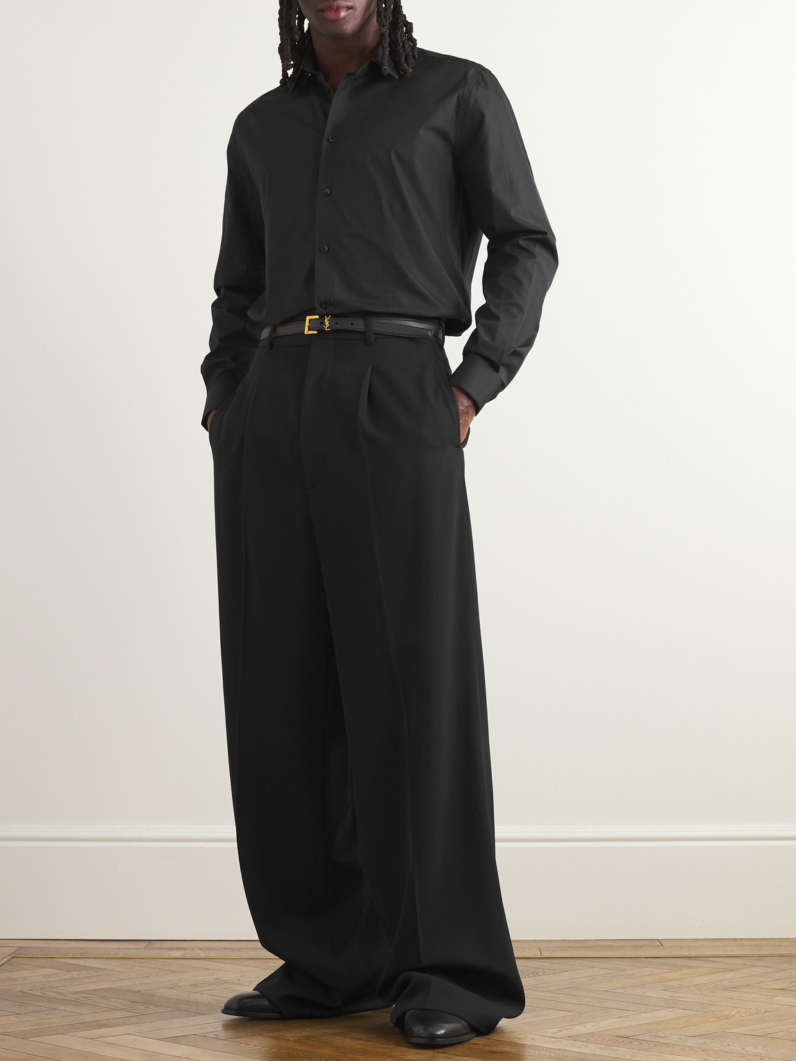 Saint Laurent Classic Cotton Shirt In Black