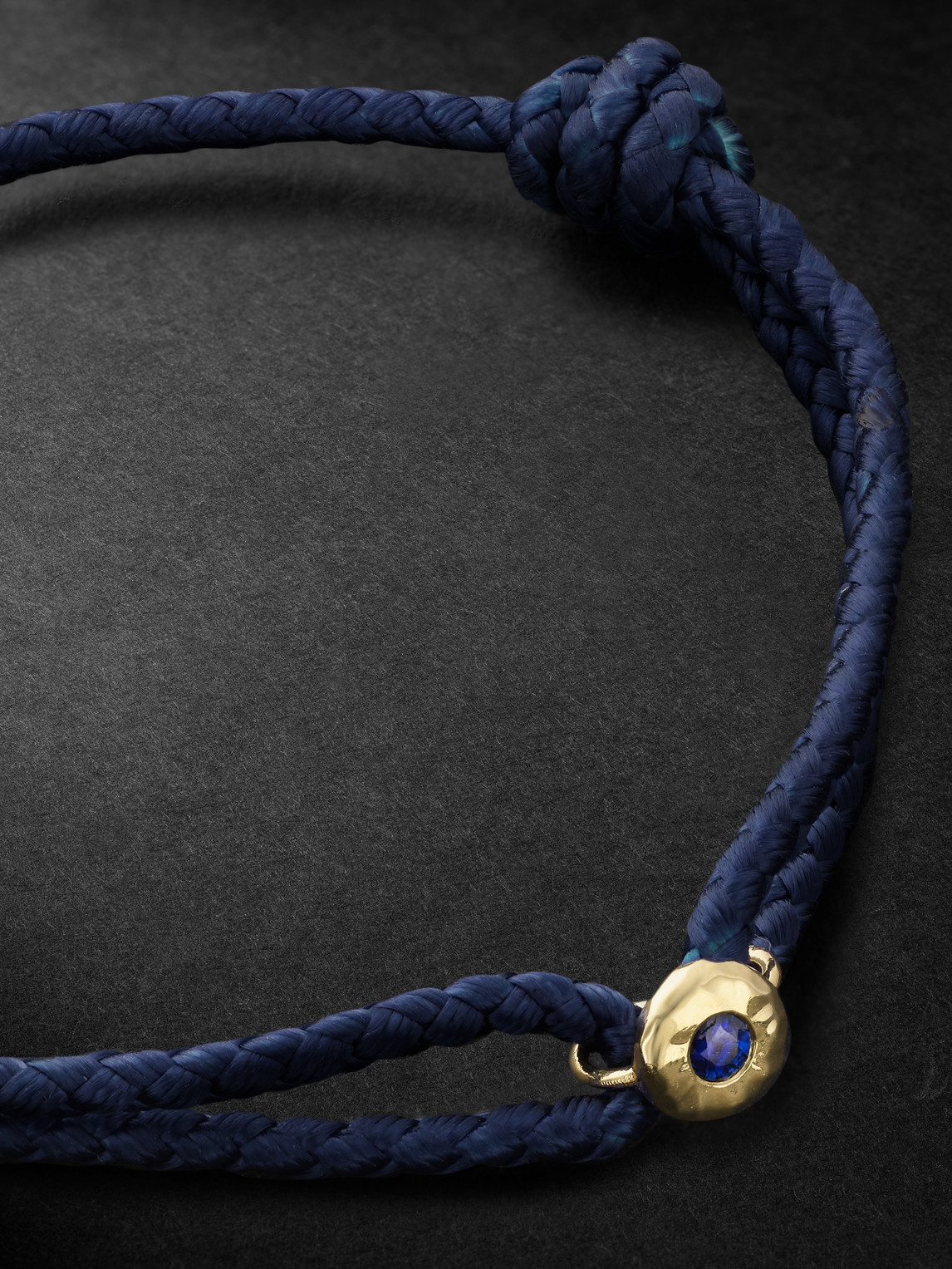 Shop Octavia Elizabeth Parachute Gold, Sapphire And Cord Bracelet In Blue
