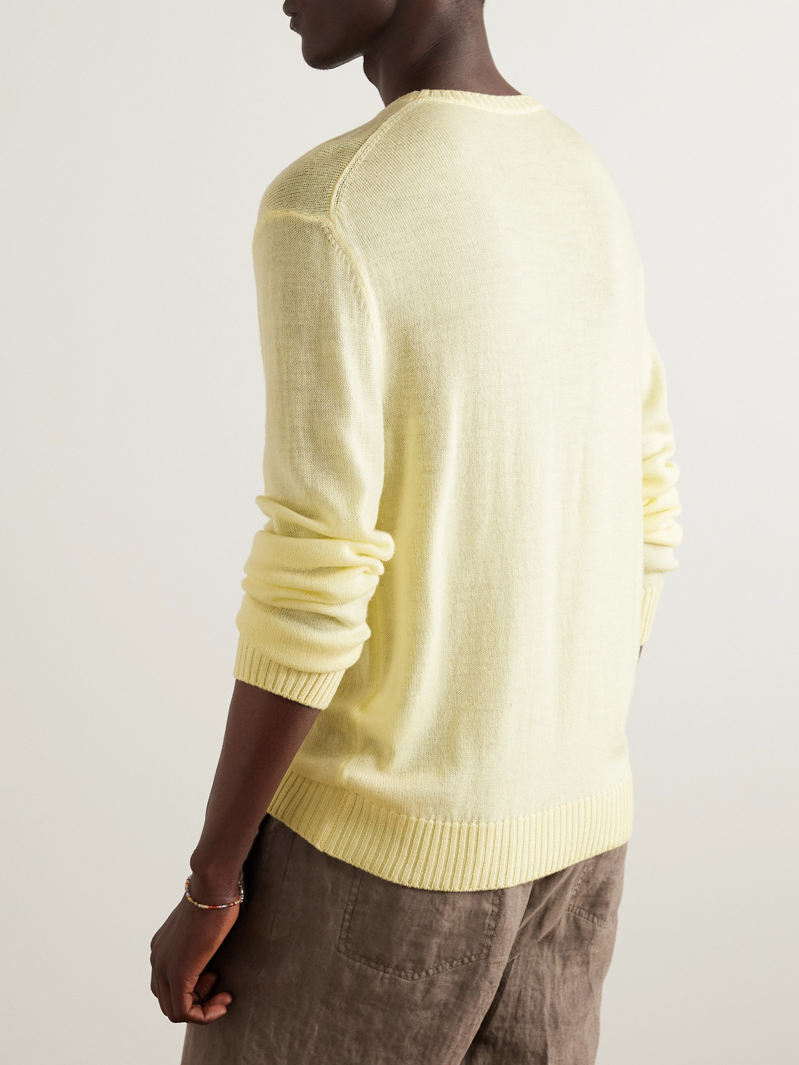 Anderson & Sheppard Merino Wool Sweater In Yellow