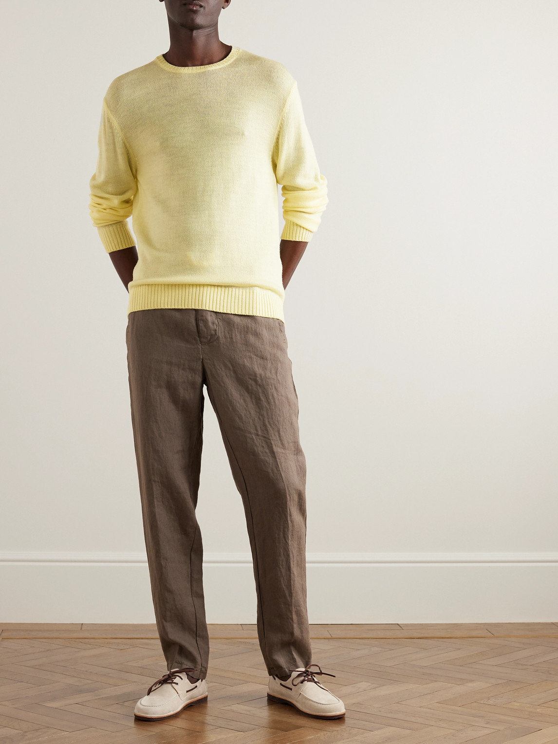 Anderson & Sheppard Merino Wool Sweater In Yellow