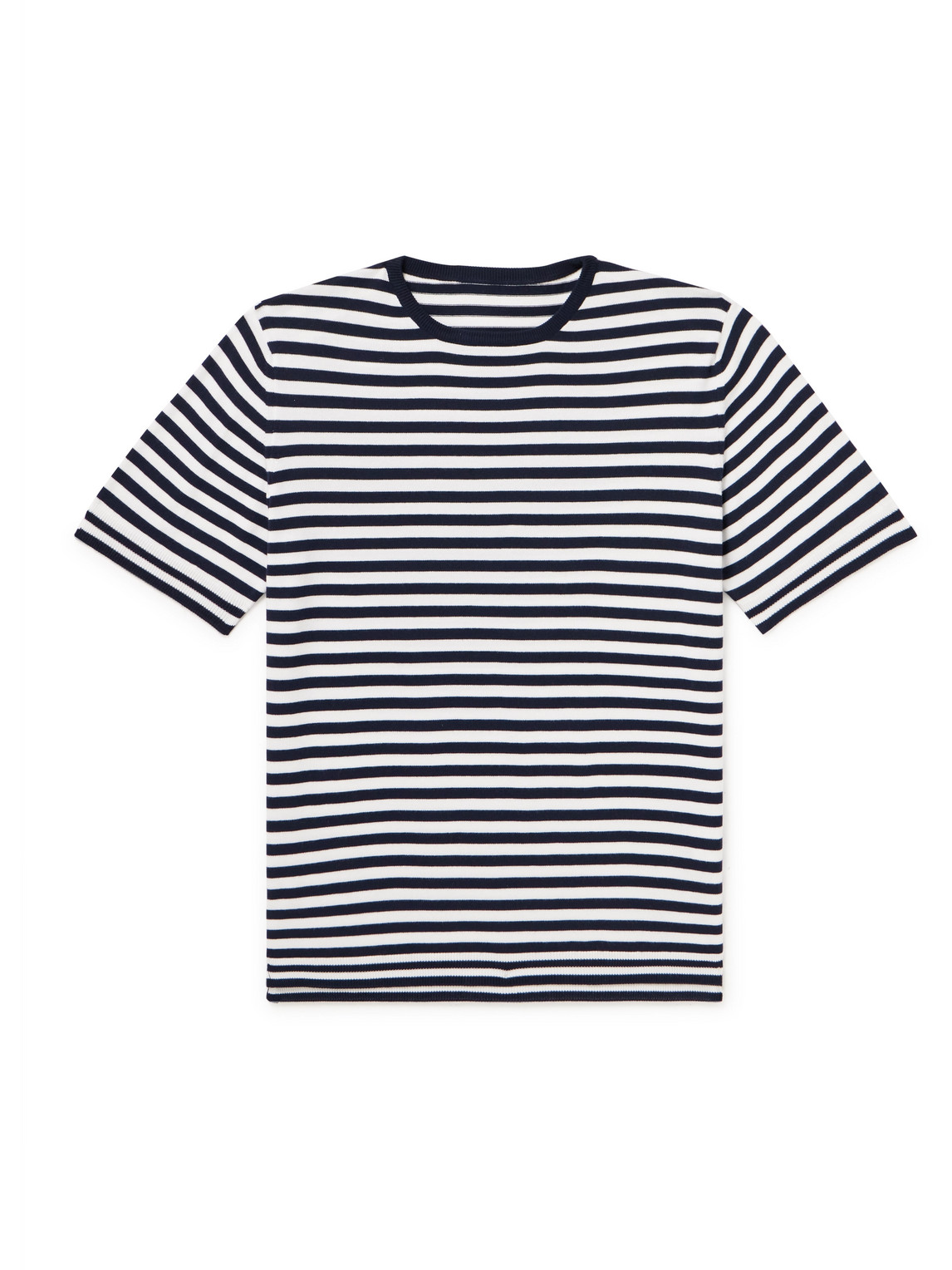 Anderson & Sheppard Striped Cotton T-shirt In Blue