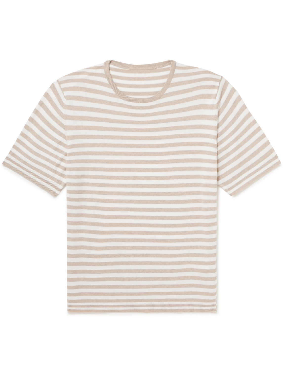Anderson & Sheppard Striped Cotton T-shirt In Neutrals