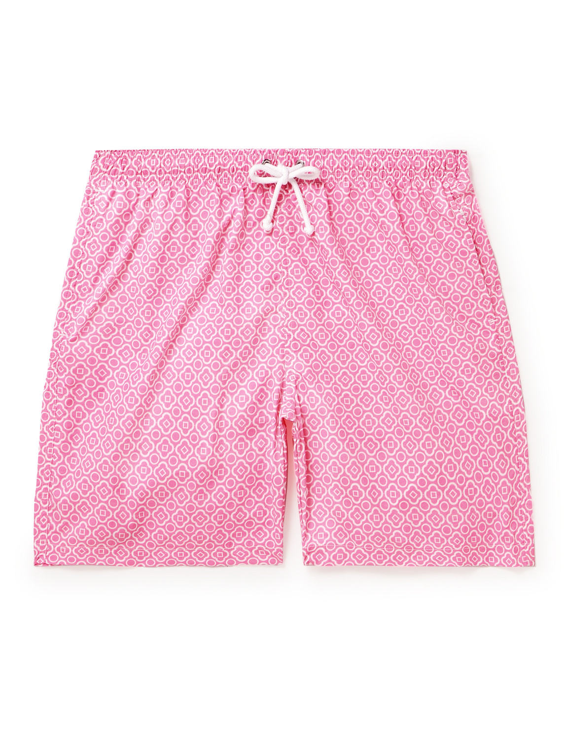 Anderson & Sheppard Straight-leg Mid-length Printed Swim Shorts In Pink