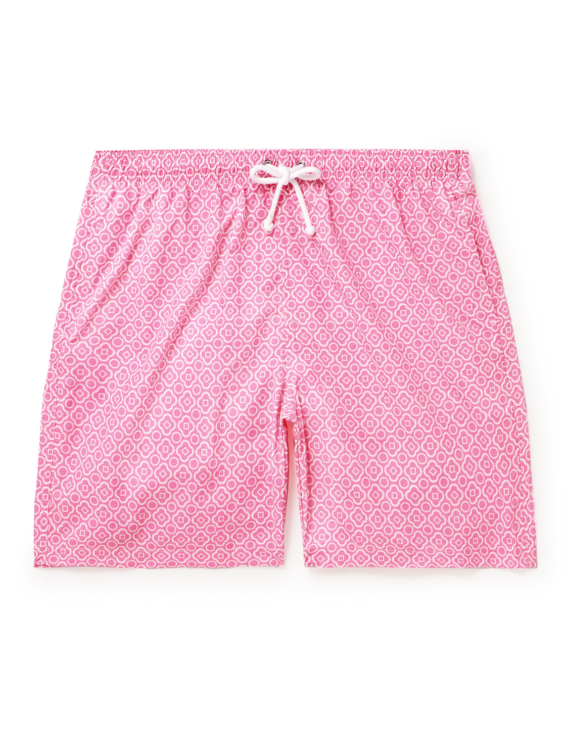 Straight-Leg Mid-Length Printed Swim Shorts