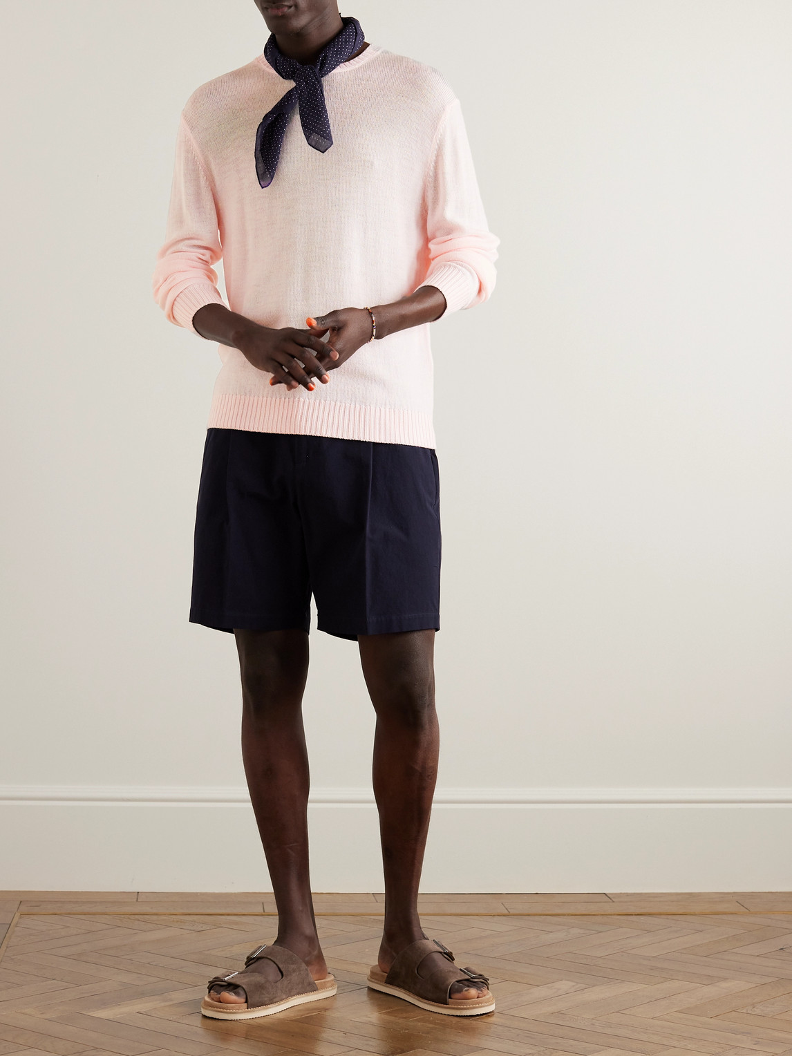 Anderson & Sheppard Merino Wool Sweater In Pink
