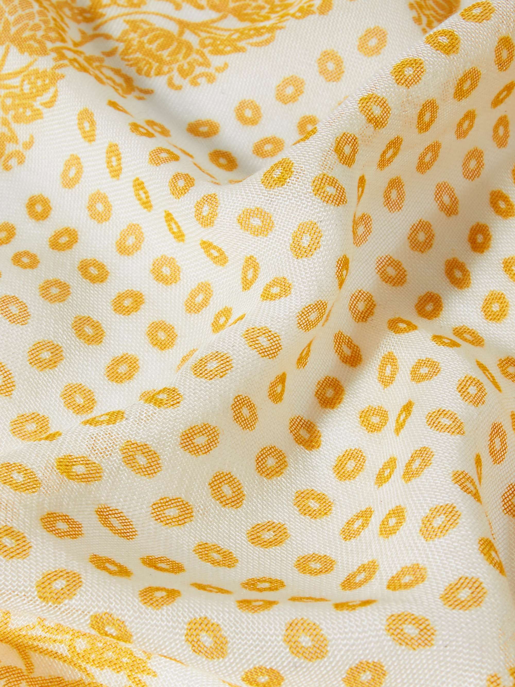 ANDERSON & SHEPPARD Printed Cashmere and Silk-Blend Pocket Square