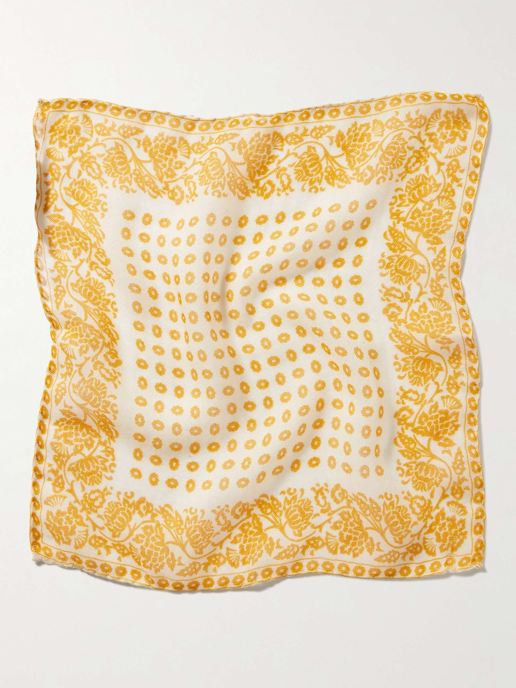 ANDERSON & SHEPPARD Printed Cashmere and Silk-Blend Pocket Square