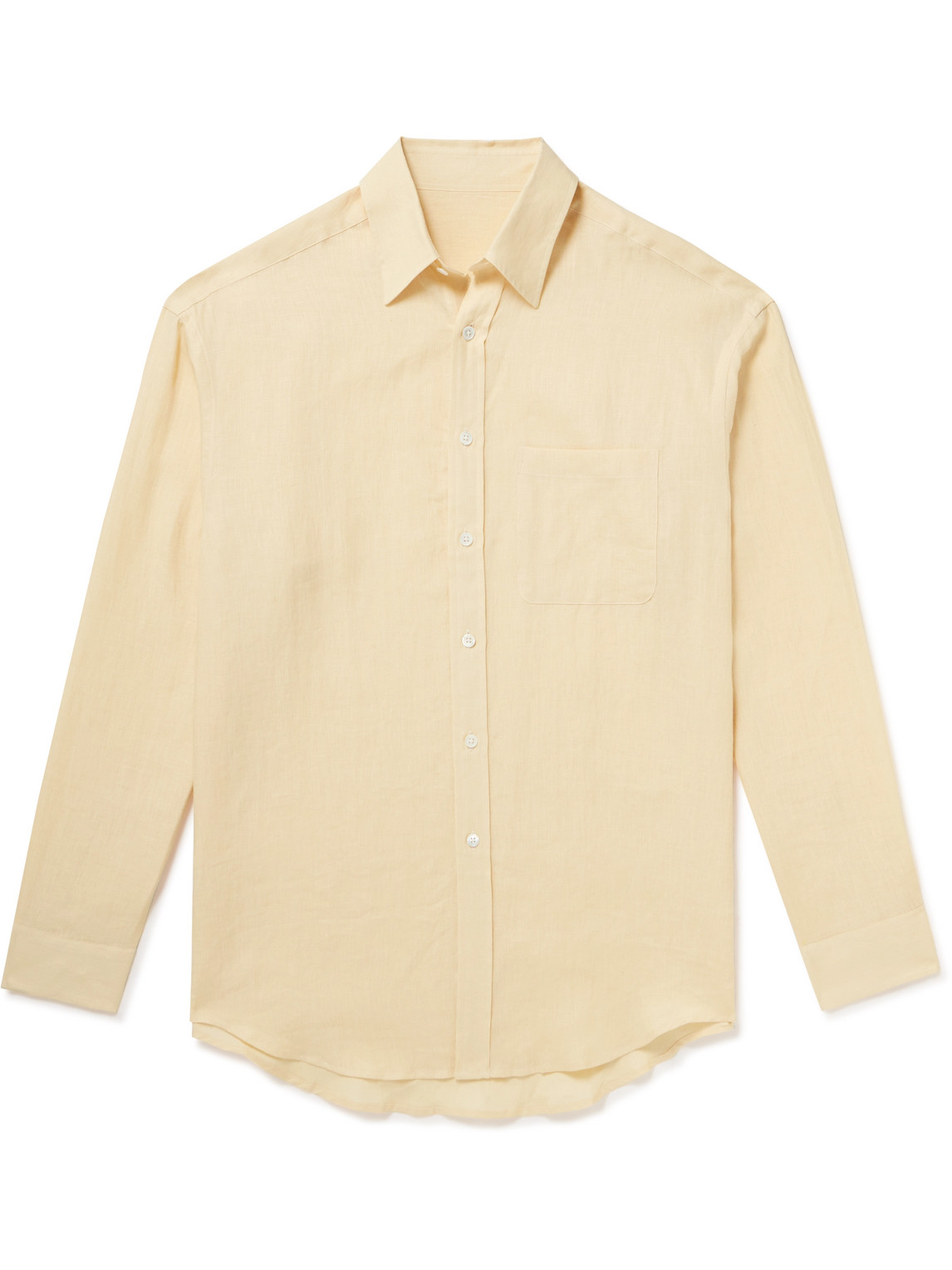 Anderson & Sheppard Linen Shirt In Yellow