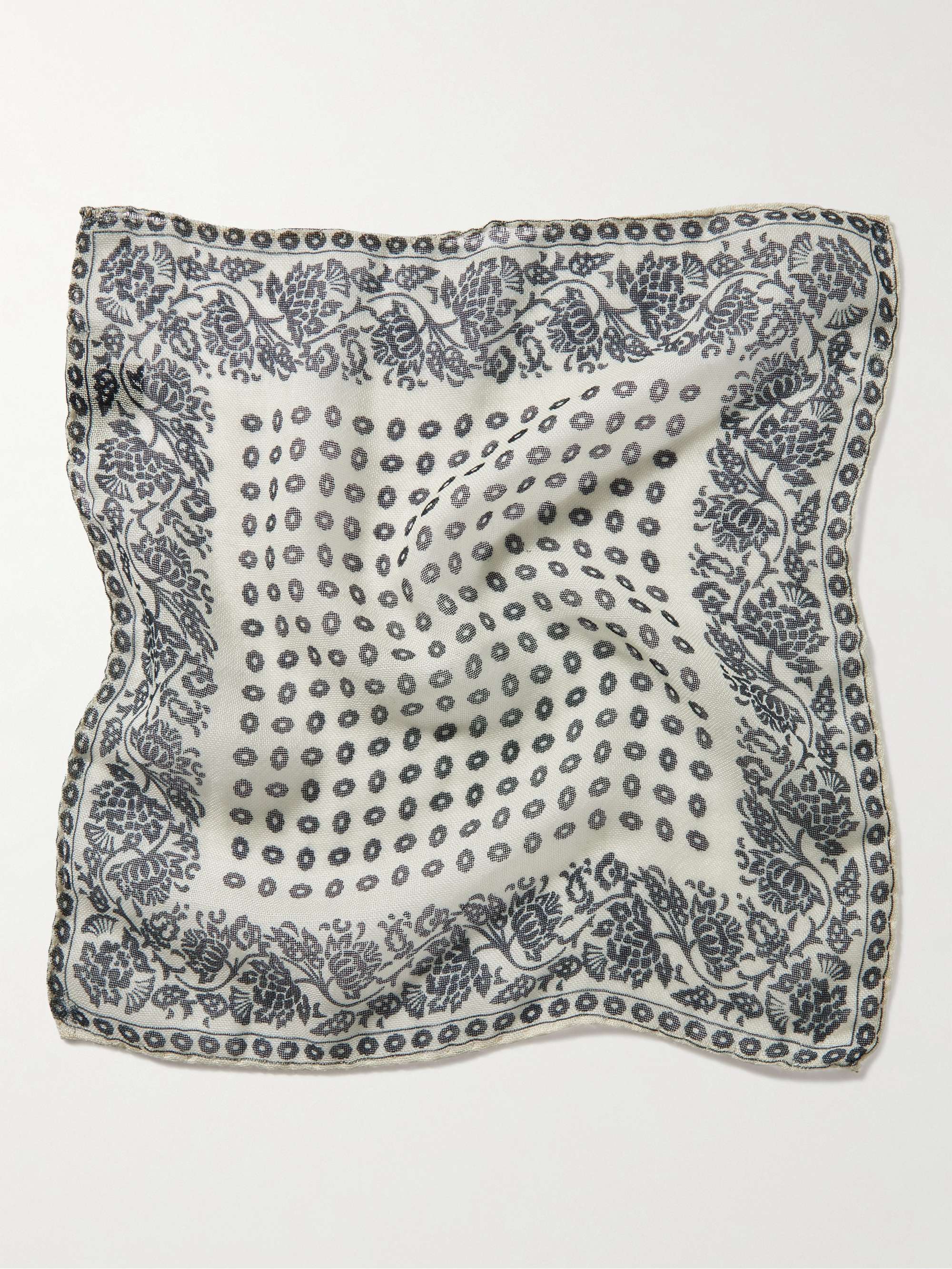 ANDERSON & SHEPPARD Printed Cashmere and Silk-Blend Pocket Square