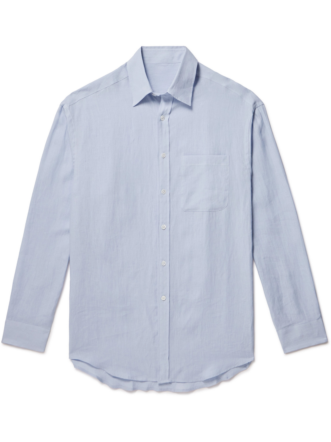Anderson & Sheppard Linen Shirt In Blue