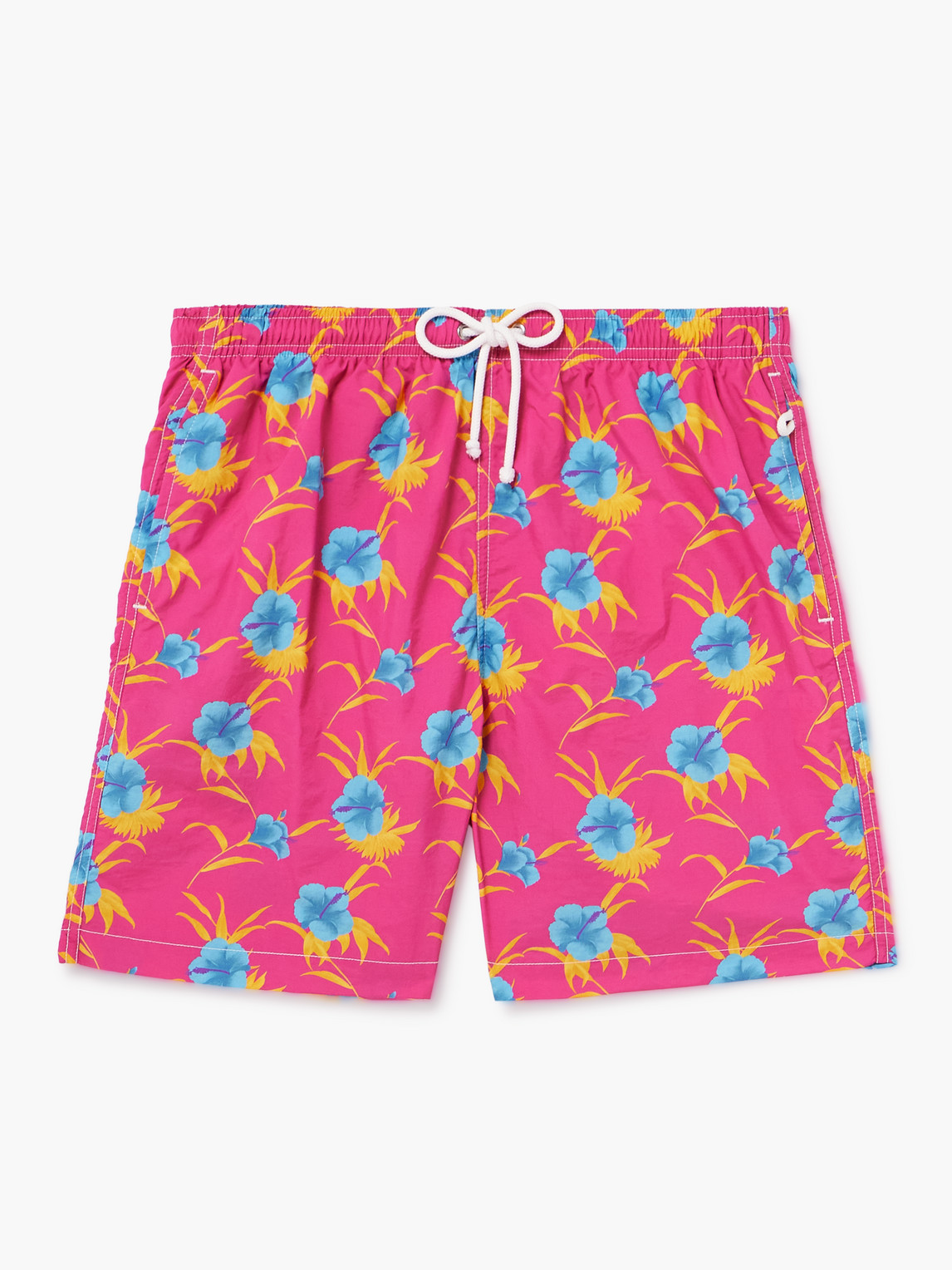 Anderson & Sheppard Straight-leg Mid-length Floral-print Swim Shorts In Pink