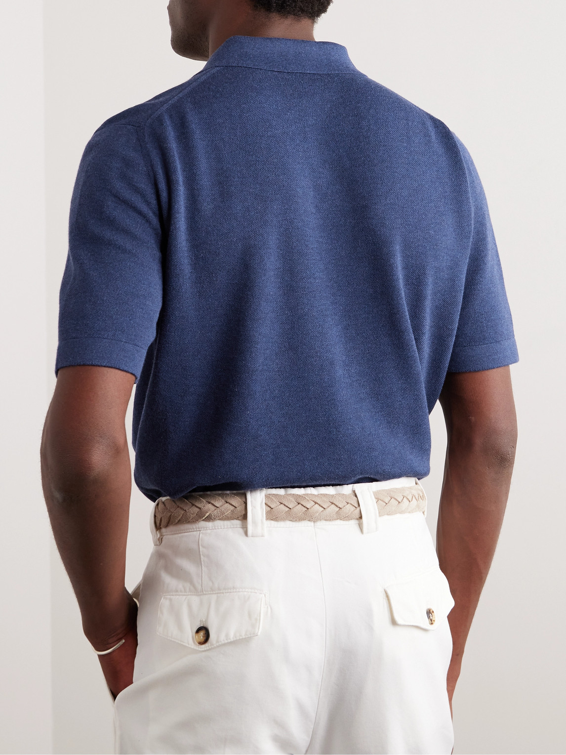 Anderson & Sheppard Organic Cotton Polo Shirt In Blue