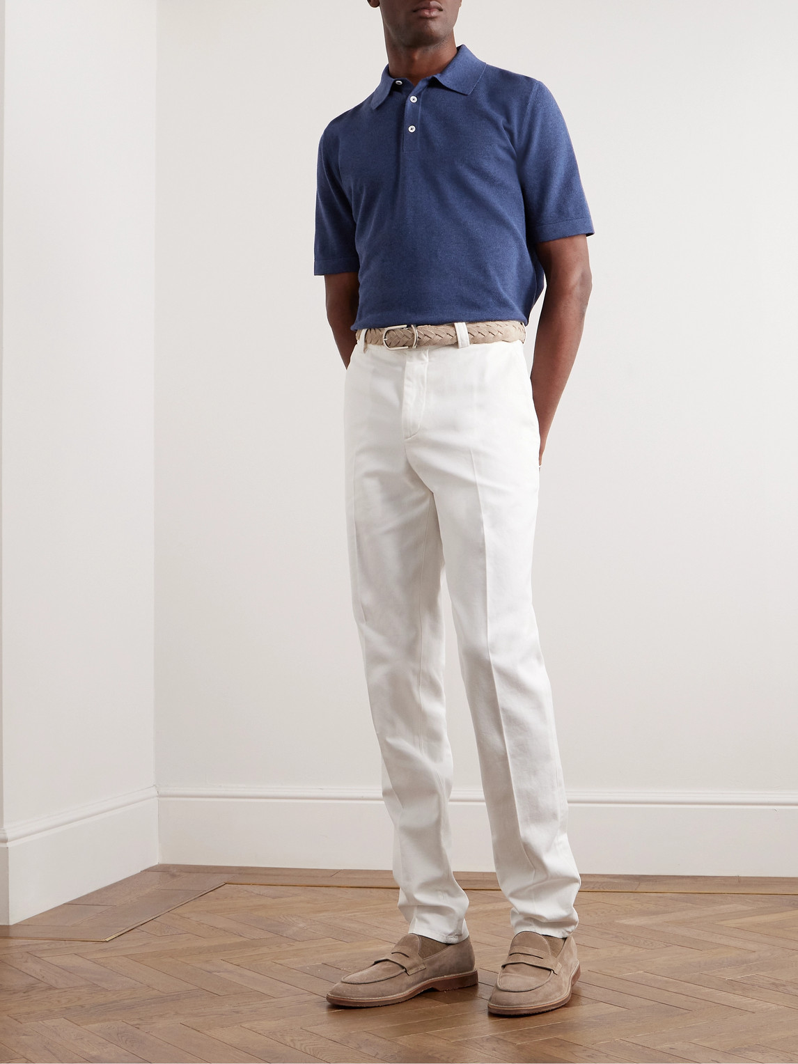 Anderson & Sheppard Organic Cotton Polo Shirt In Blue