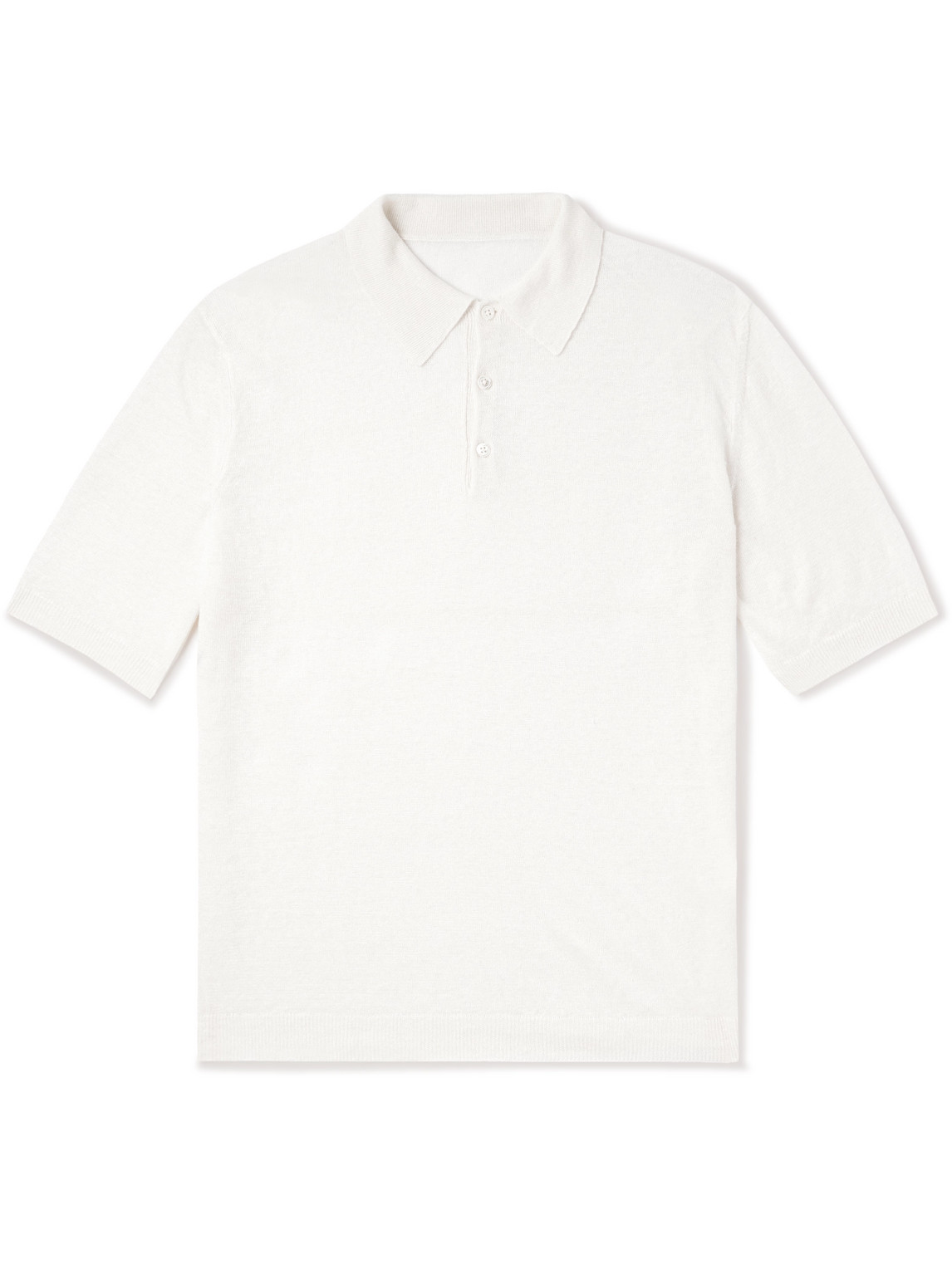 Anderson & Sheppard Linen Polo Shirt In White