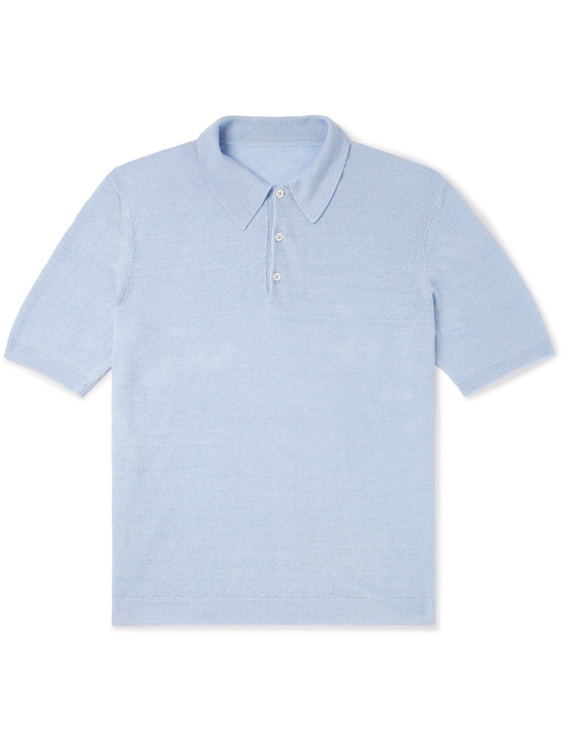 Anderson & Sheppard Linen Polo Shirt In Blue