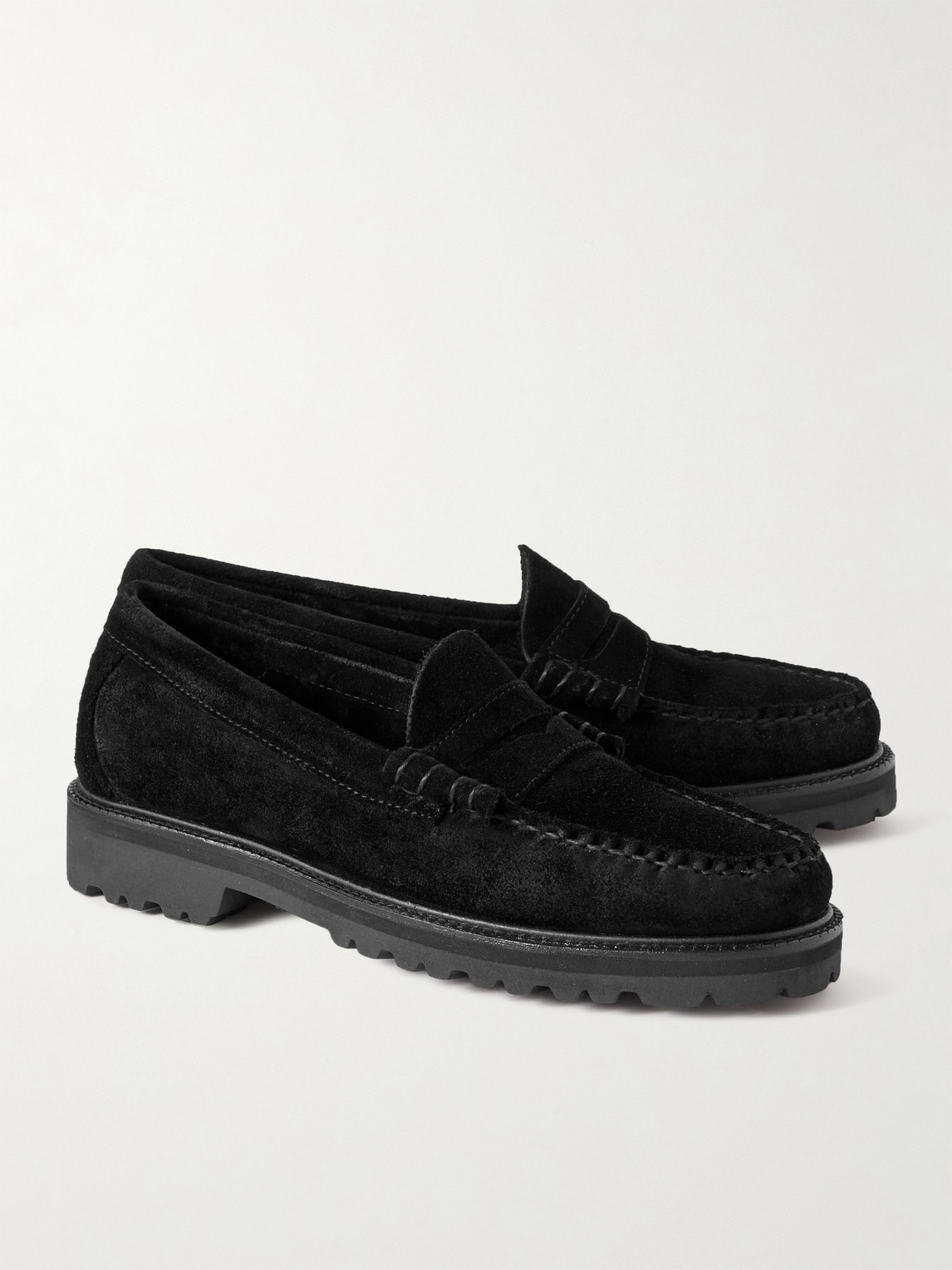 Shop G.h. Bass & Co. Weejun 90 Larson Suede Penny Loafers In Black