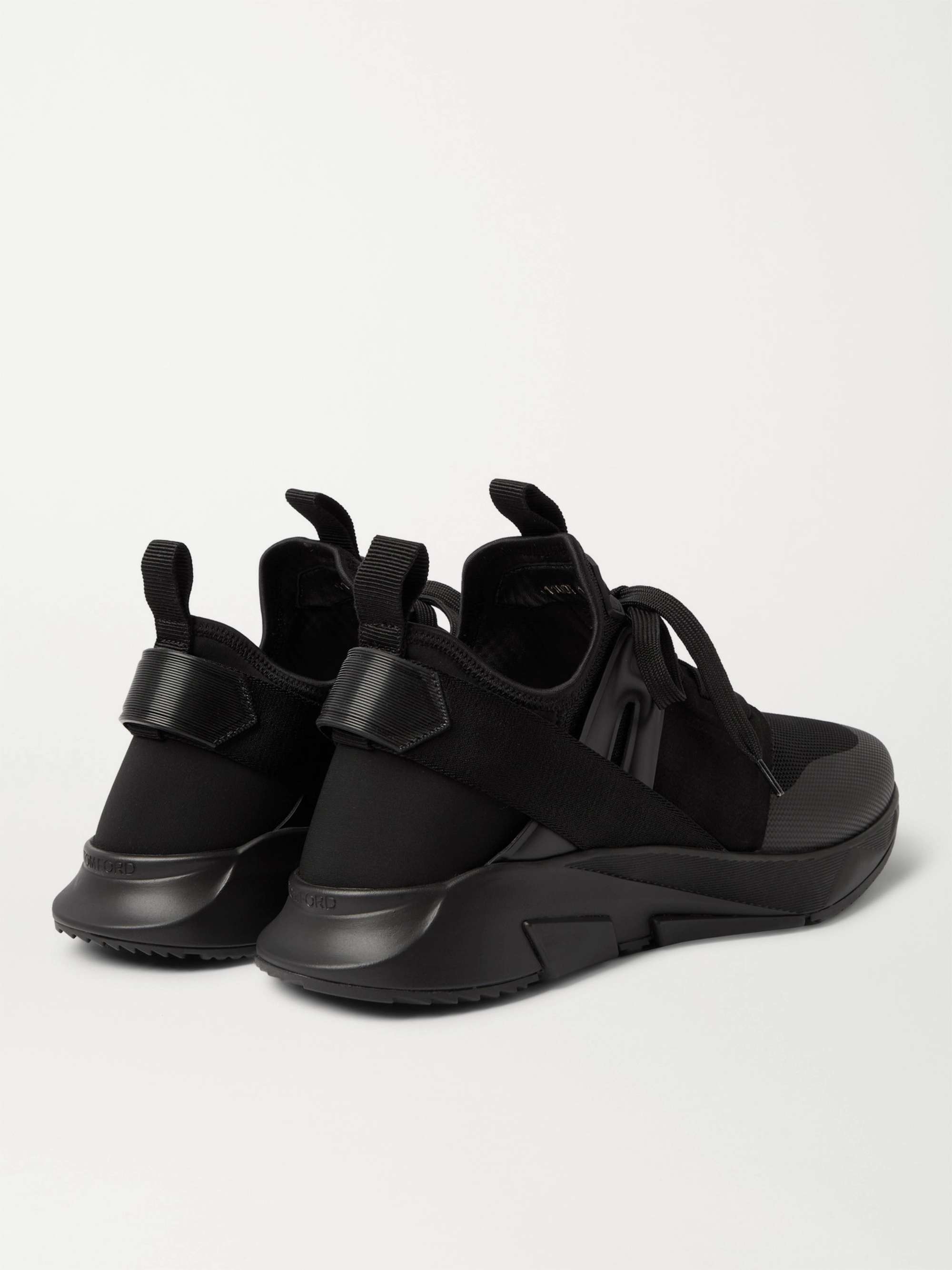 TOM FORD Jago Suede-Trimmed Mesh and Scuba Sneakers