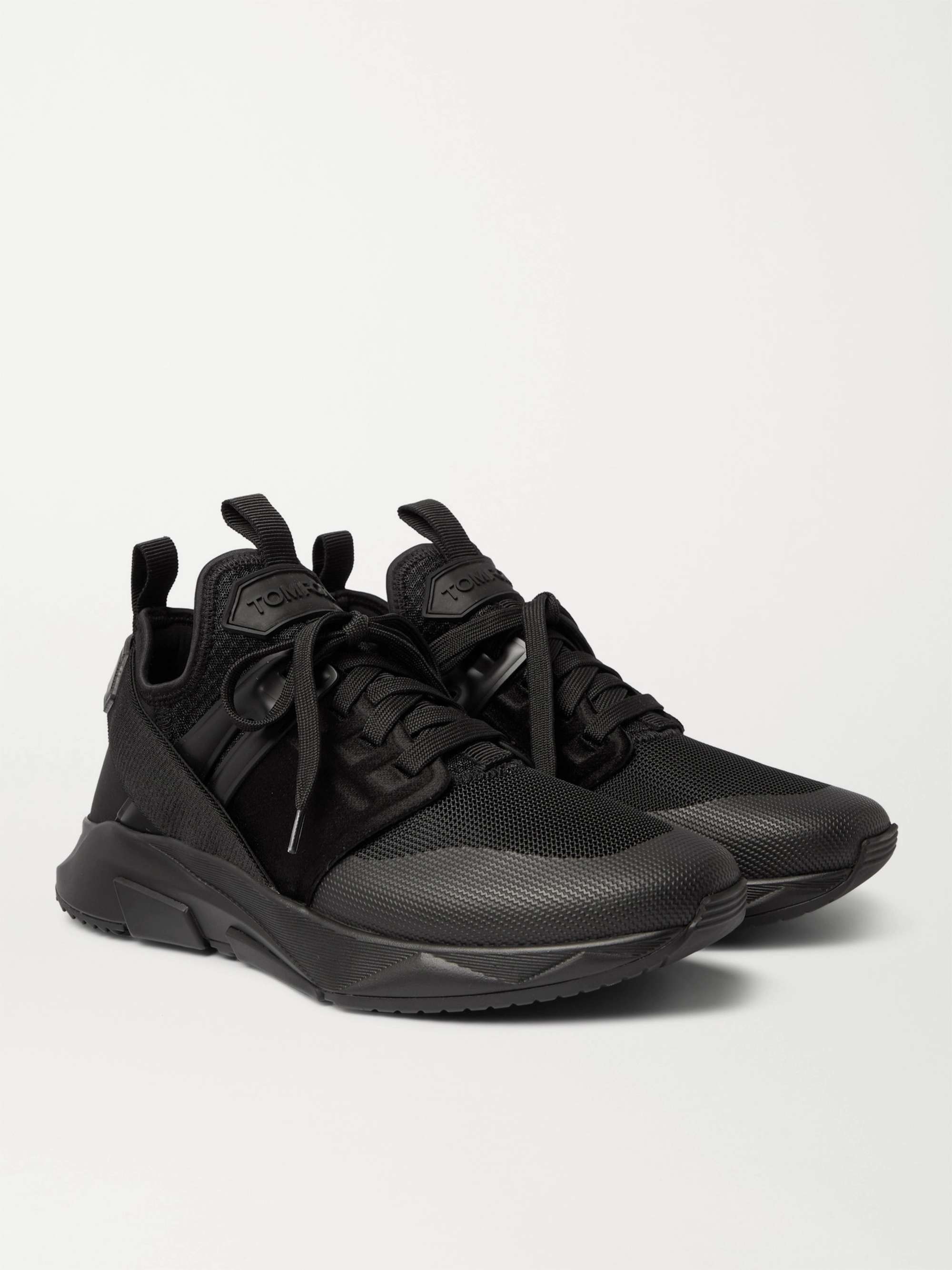 TOM FORD Jago Suede-Trimmed Mesh and Scuba Sneakers