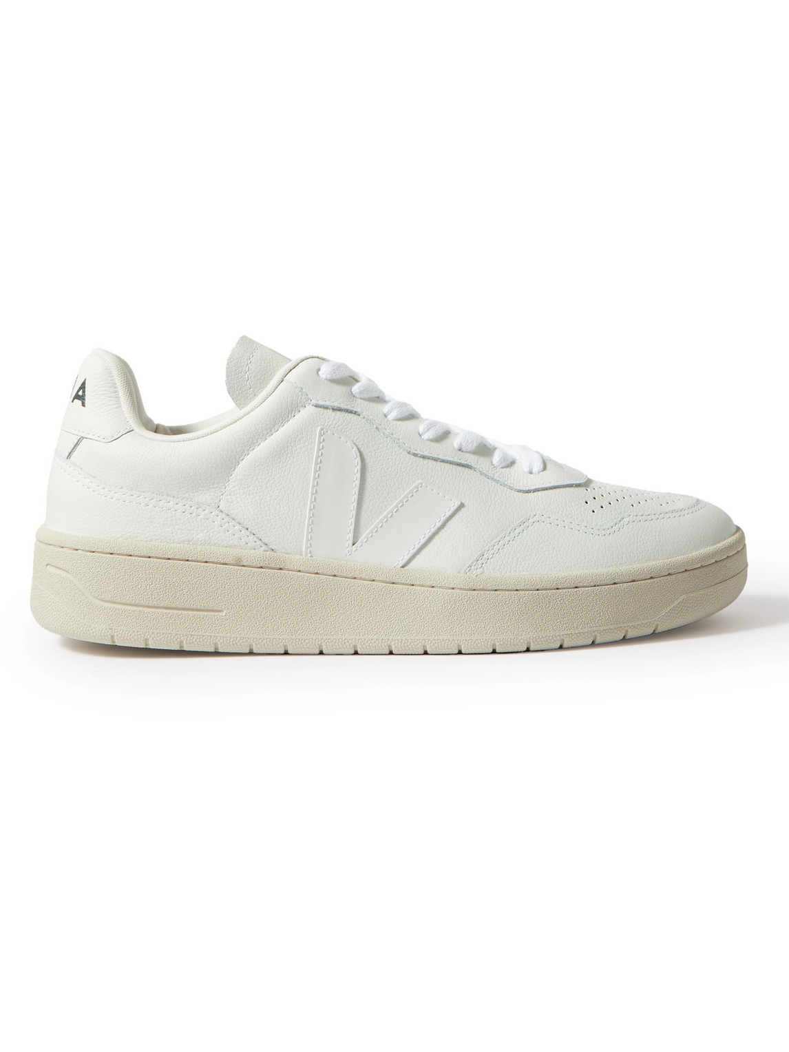 Shop Veja V-90 Leather Sneakers In White