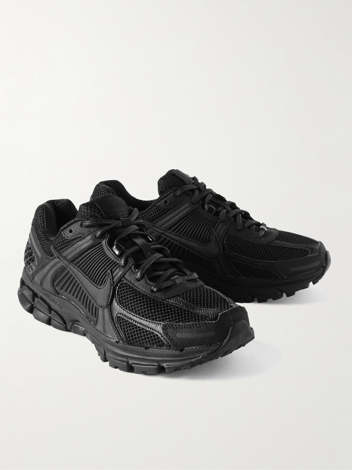 Shop Nike Zoom Vomero 5 Leather And Rubber-trimmed Mesh Sneakers In Black