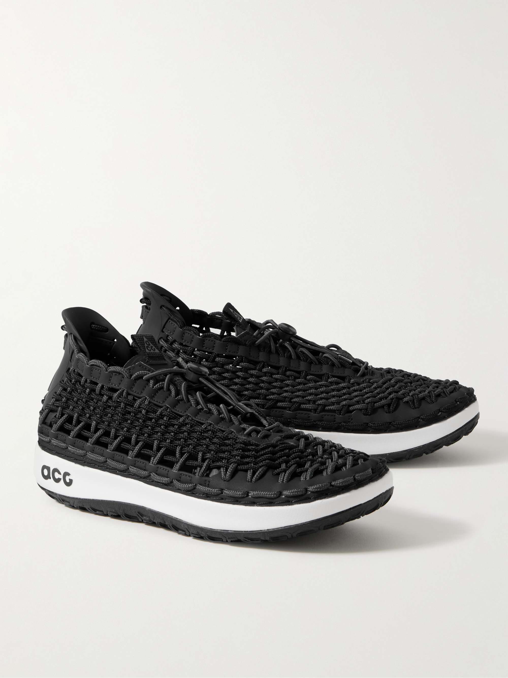 NIKE ACG Watercat+ Woven Leather and Rubber-Trimmed Woven Sneakers for ...