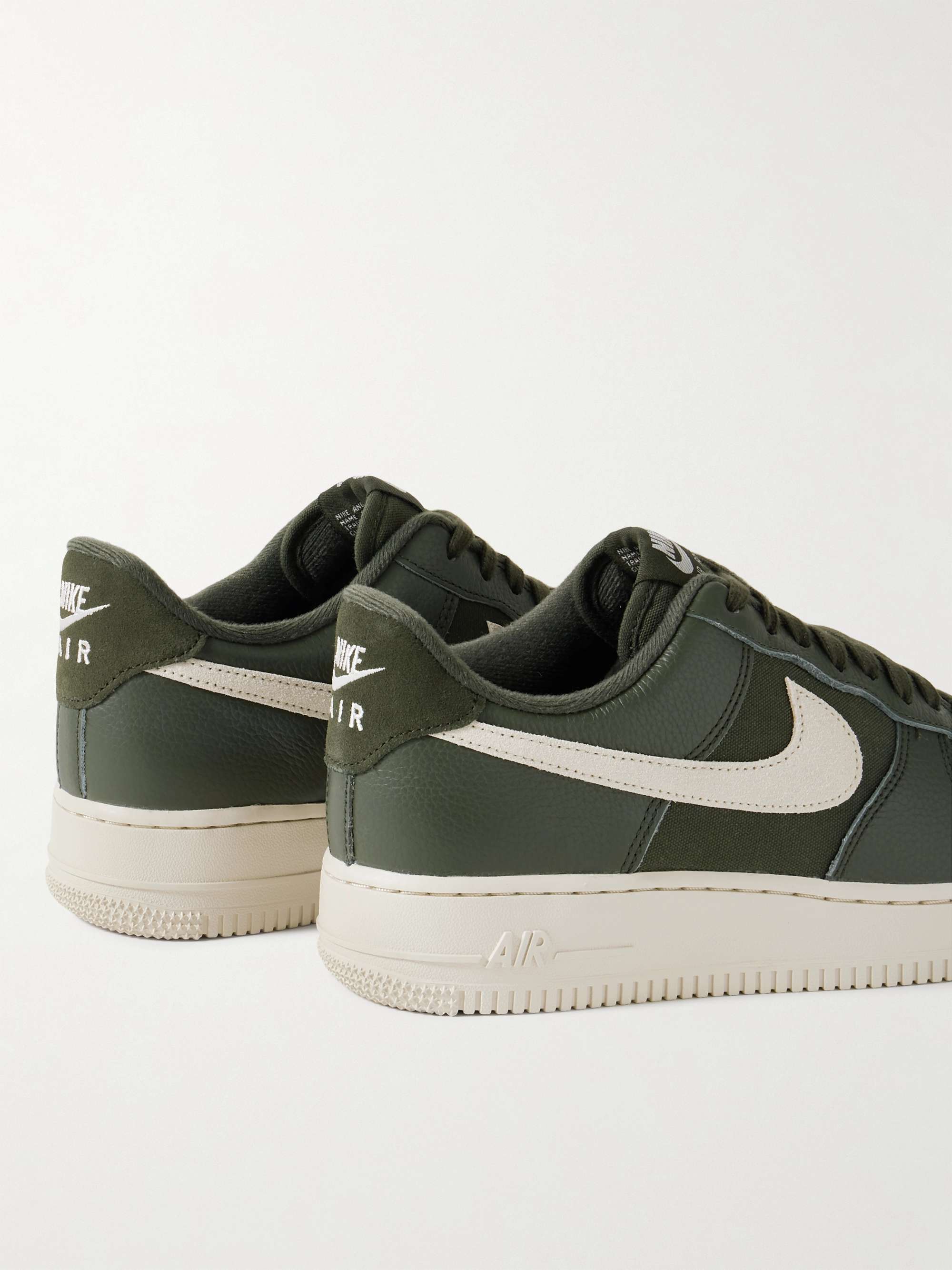 NIKE Air Force 1 '07 Suede-Trimmed Full-Grain Leather and Canvas ...