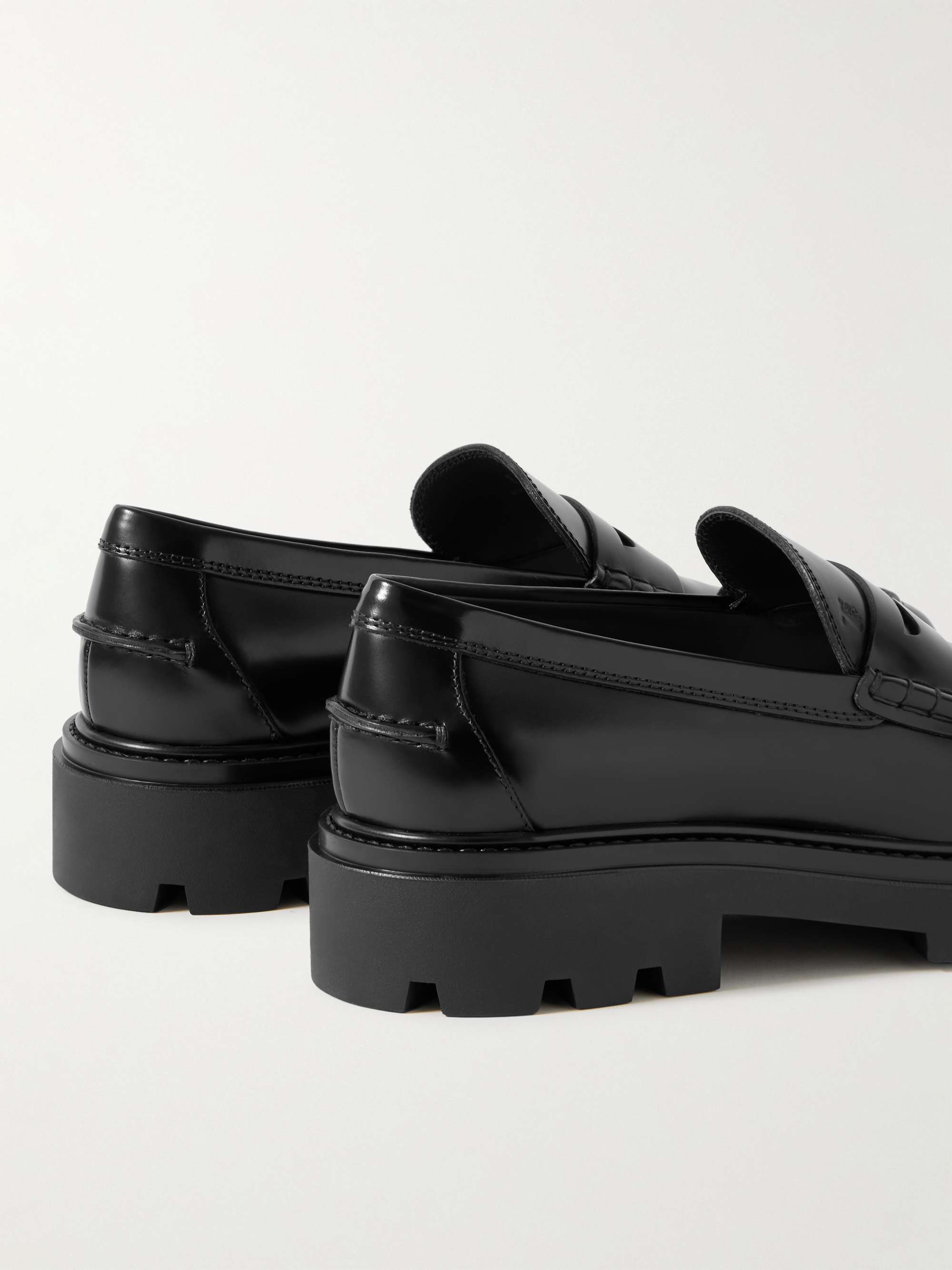 TOD'S Glossed-Leather Penny Loafers for Men | MR PORTER
