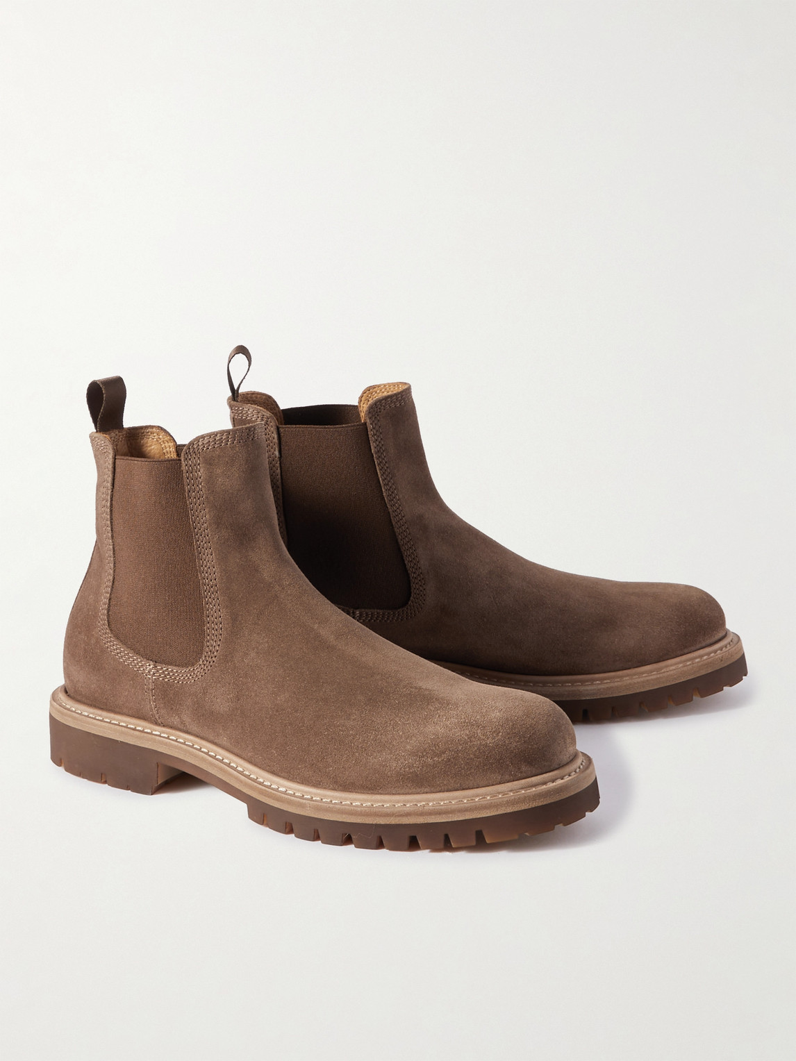 Shop Officine Creative Boss Suede Chelsea Boots In Brown