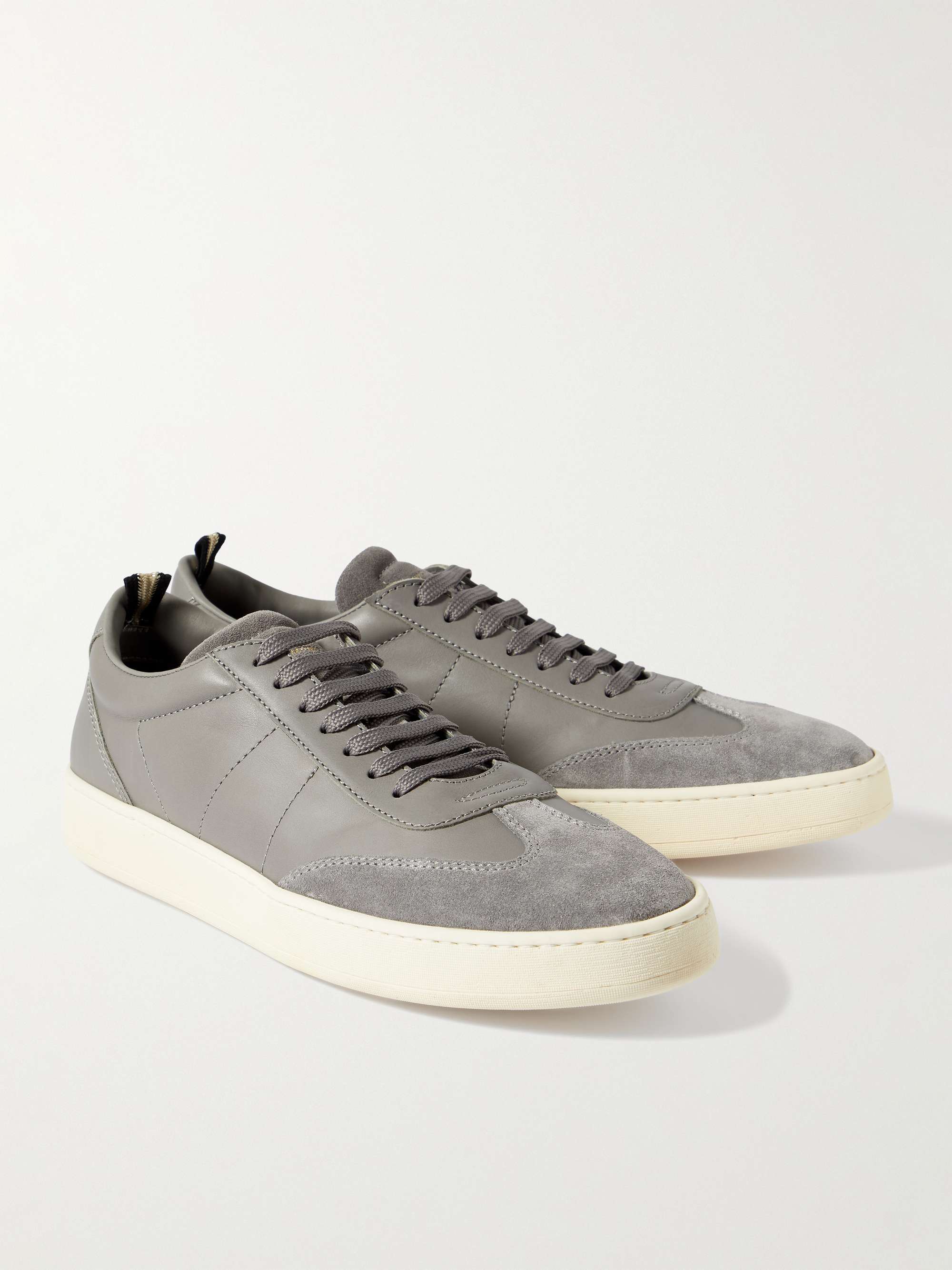 OFFICINE CREATIVE Kombo Suede-Trimmed Leather Sneakers for Men | MR PORTER
