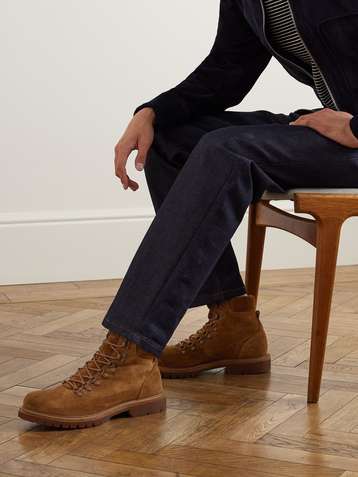 Mens suede boots deals lace up